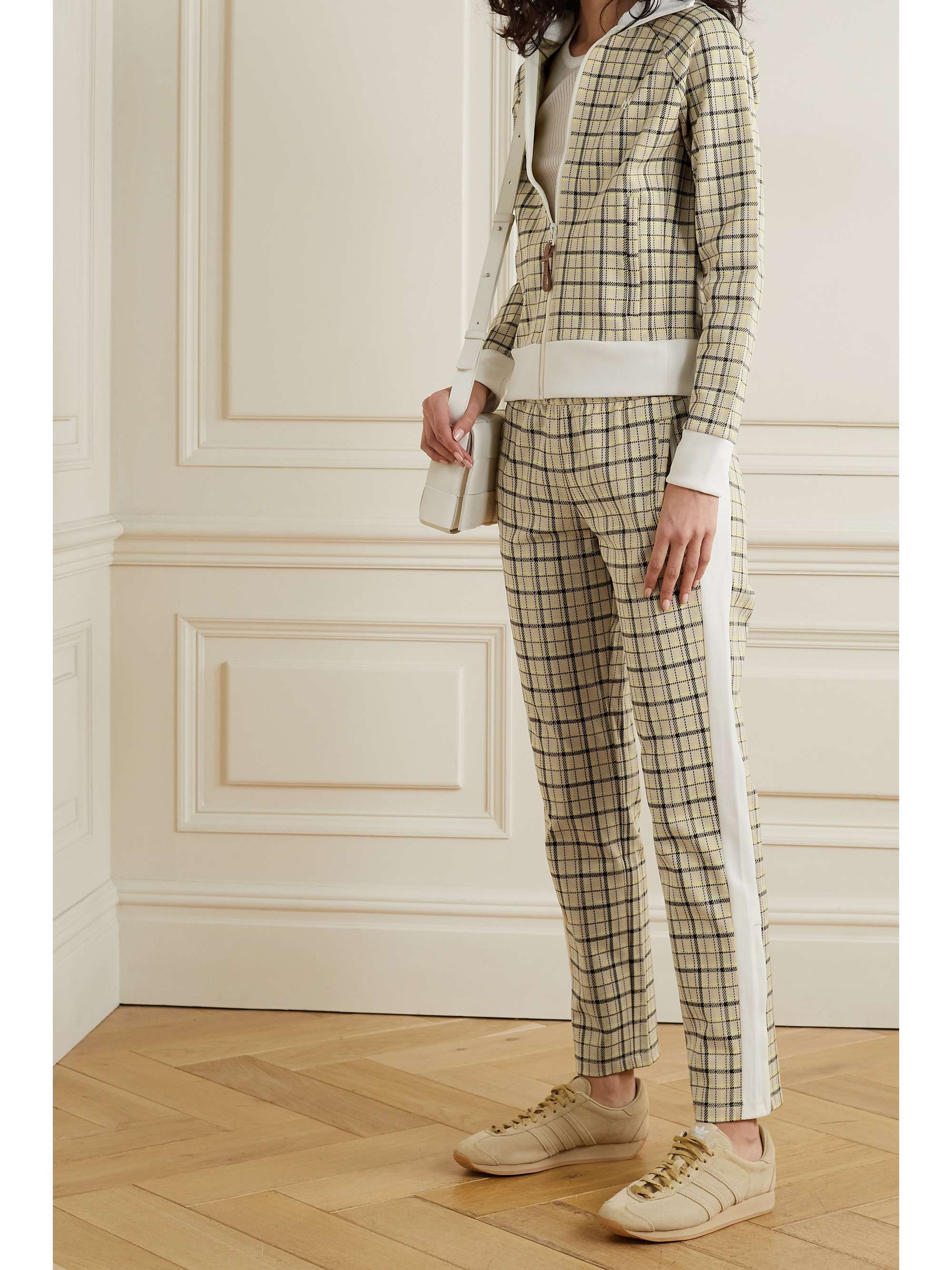 TORY SPORT Checked tech-jersey track pants