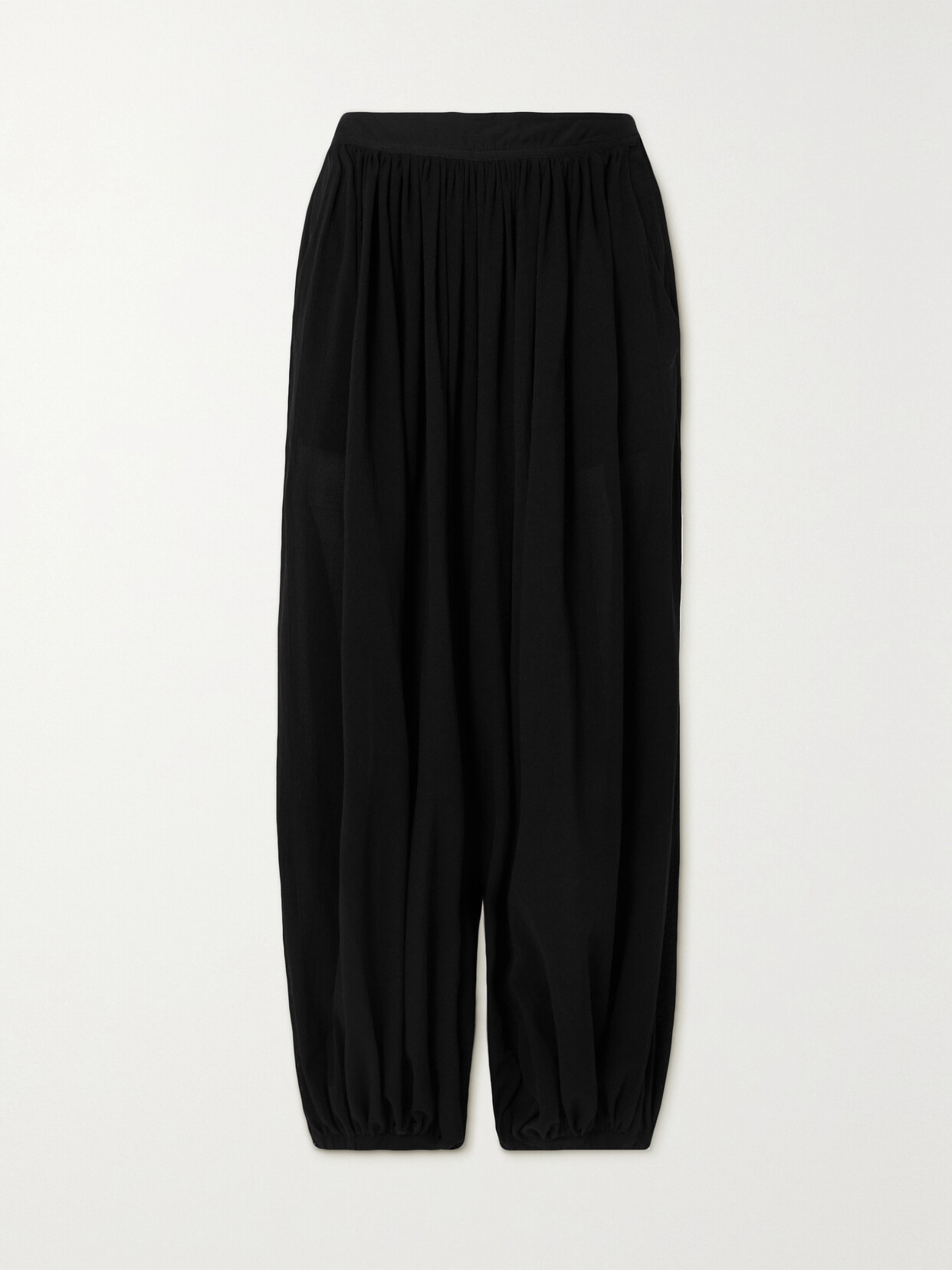 LOEWE + PAULA'S IBIZA DRAPED COTTON-VOILE PANTS