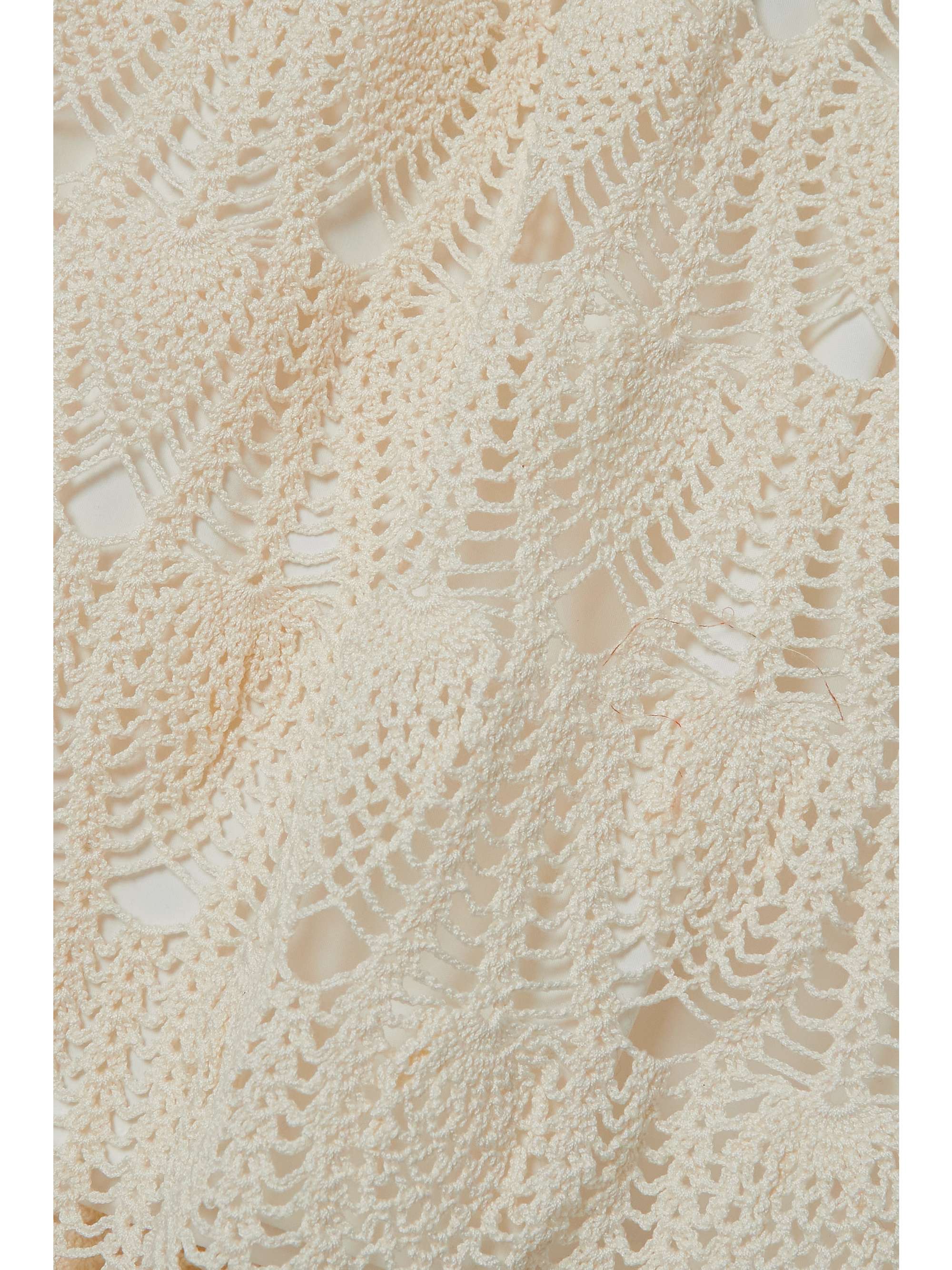 LOEWE Crocheted cotton halterneck mini dress