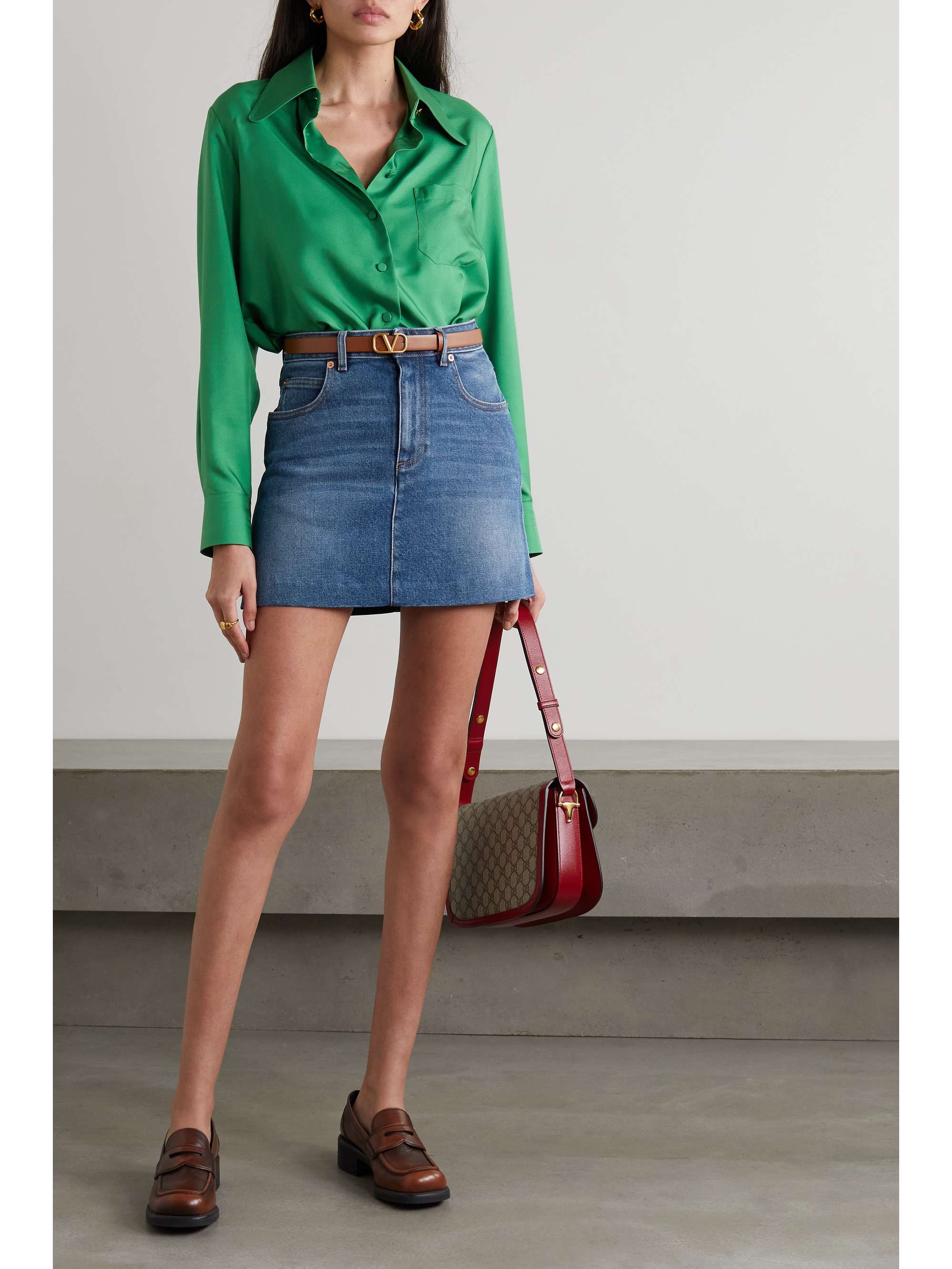 Blue Denim mini skirt | VALENTINO | NET 