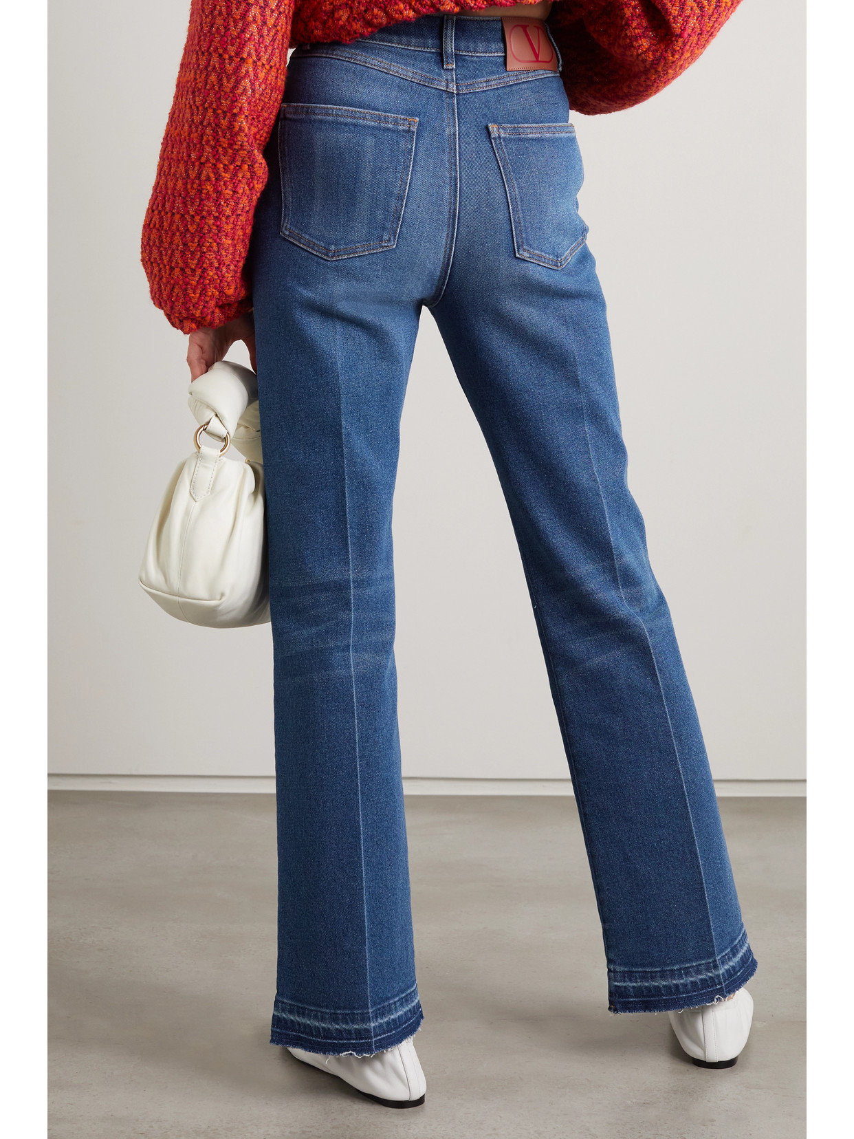 Valentino High-waist Straight-leg Jeans In Blue