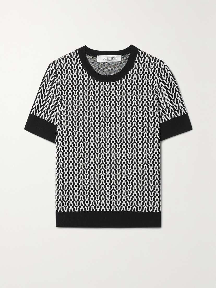 Valentino Garavani Jacquard-knit Wool And Cotton-blend Sweater