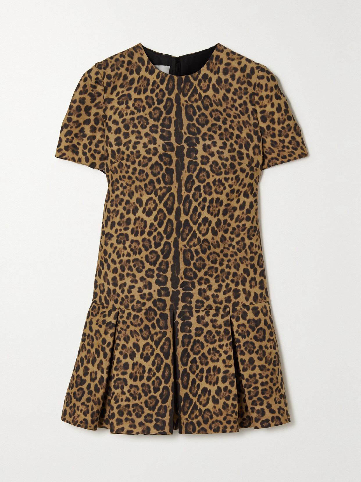Valentino Womens Animalier Leopard-print Wool- And Silk-blend Mini Dress 6 In Camel