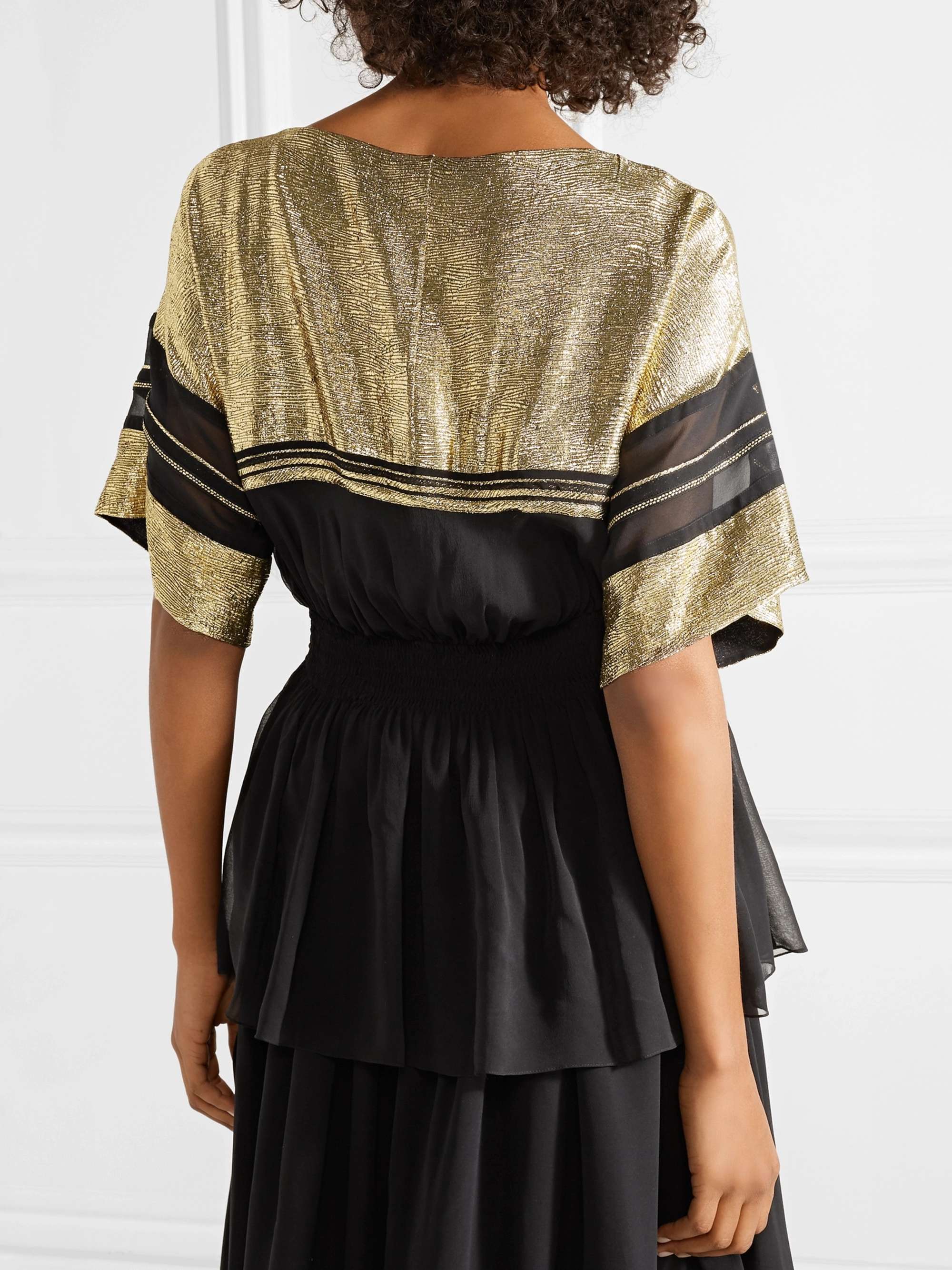 CHLOÉ Chiffon and lamé top