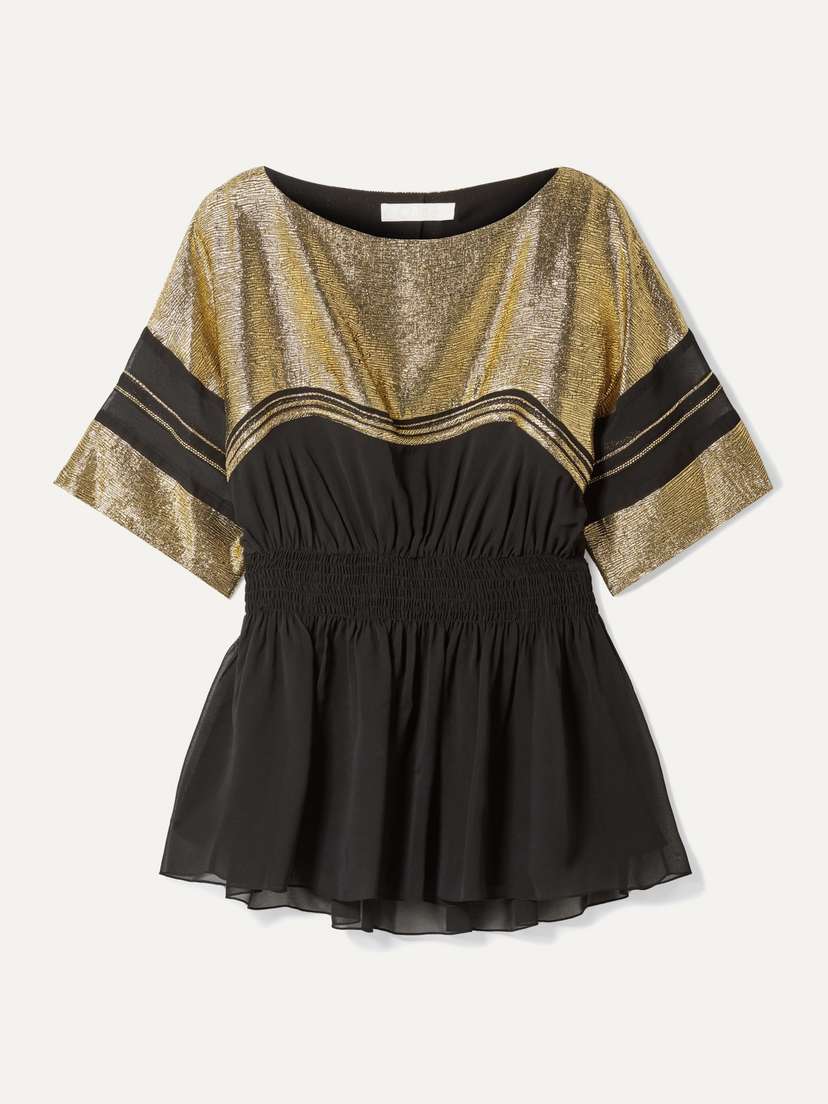 Chloé Chiffon And Lamé Top