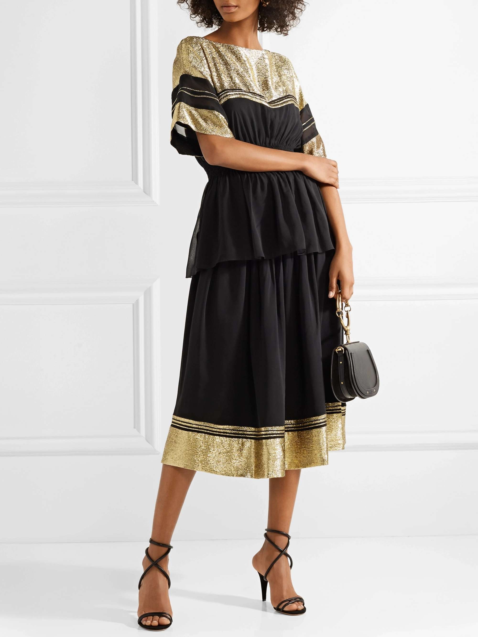 CHLOÉ Chiffon and lamé top