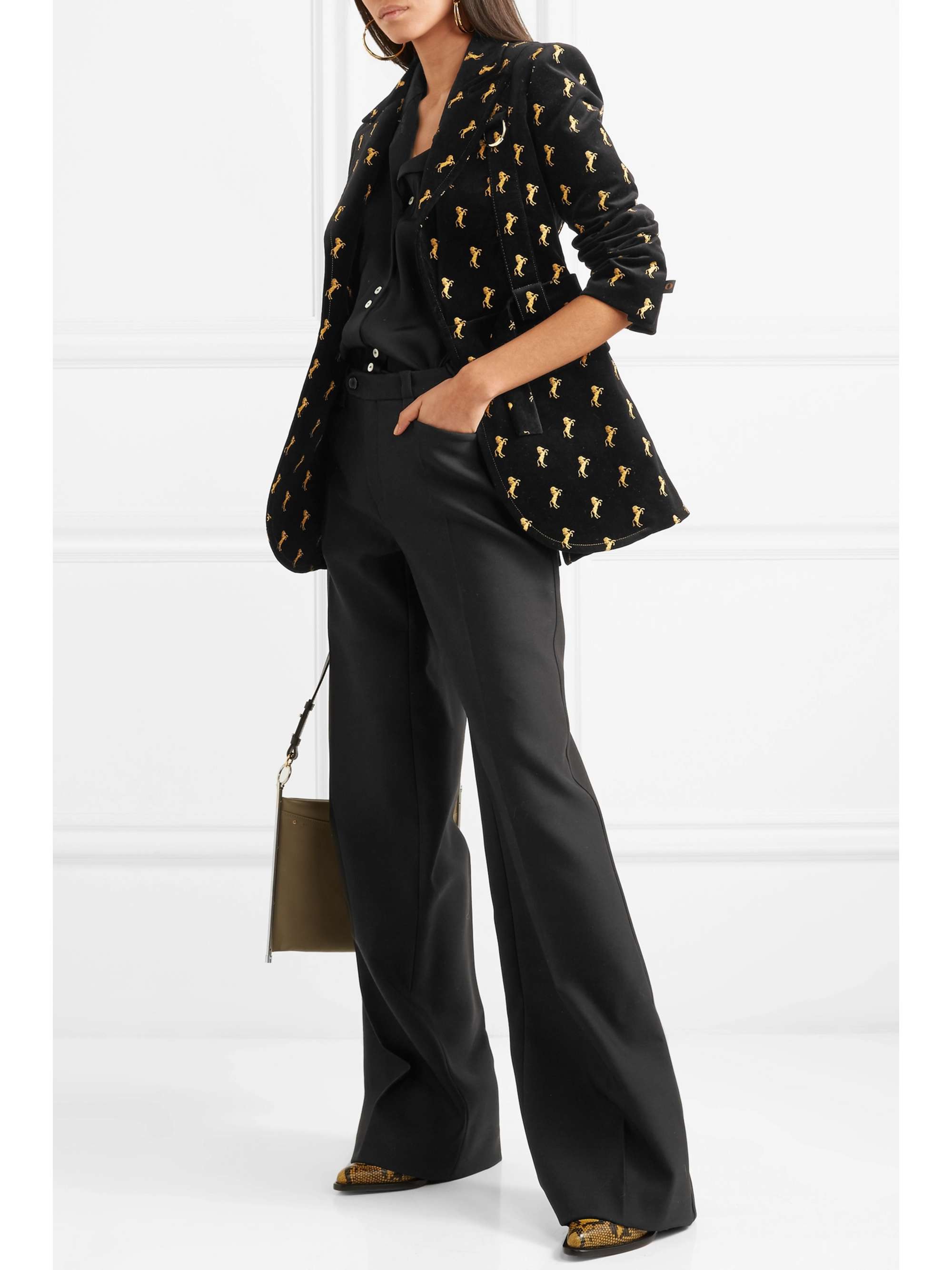 CHLOÉ Wool-blend wide-leg pants