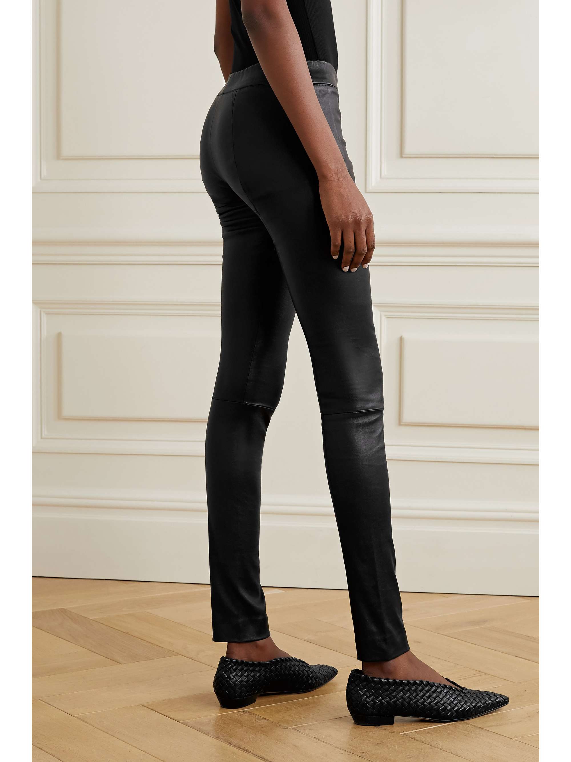 THE ROW Moto leather leggings