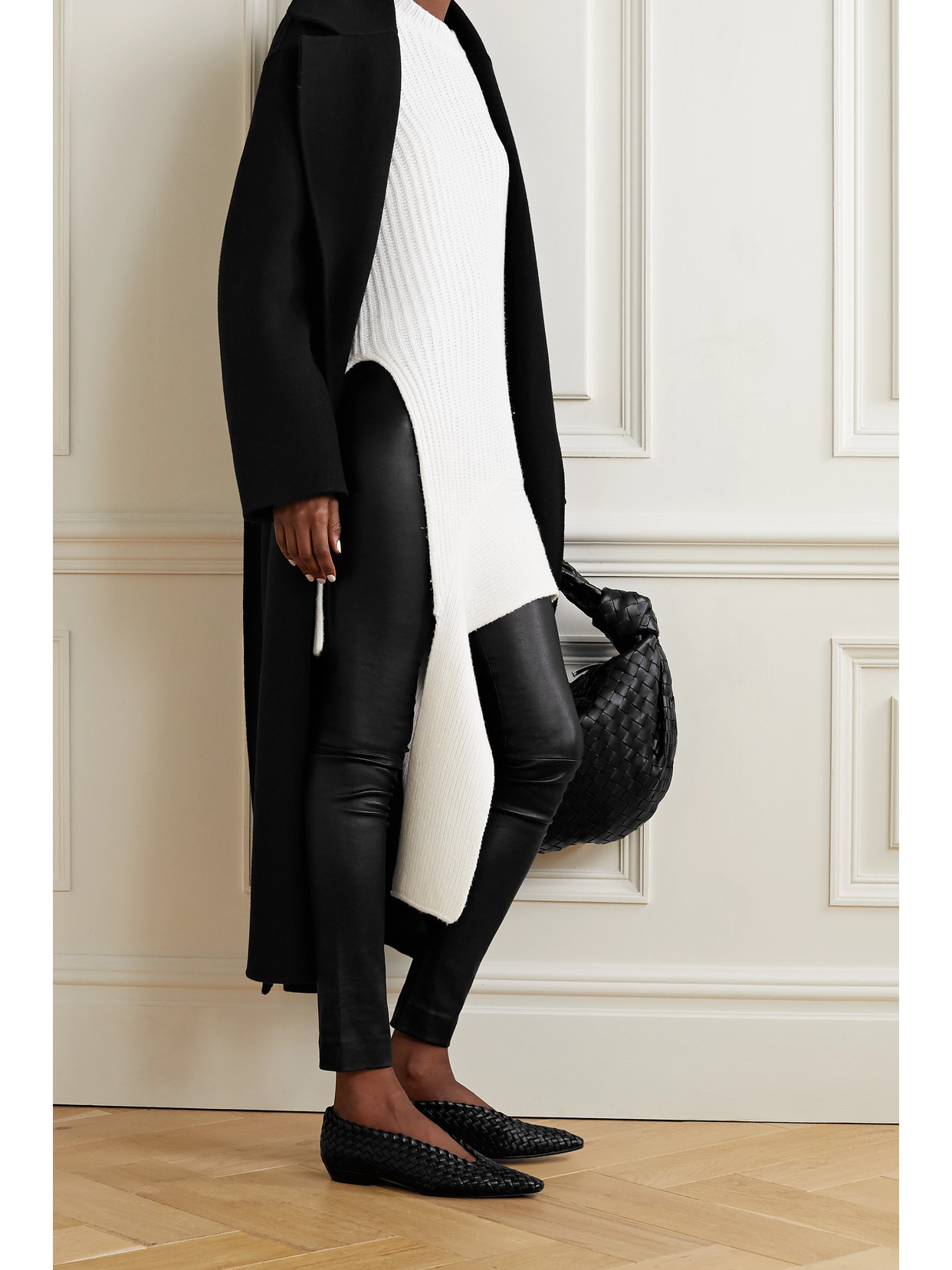 THE ROW MOTO STRETCH-LEATHER LEGGINGS
