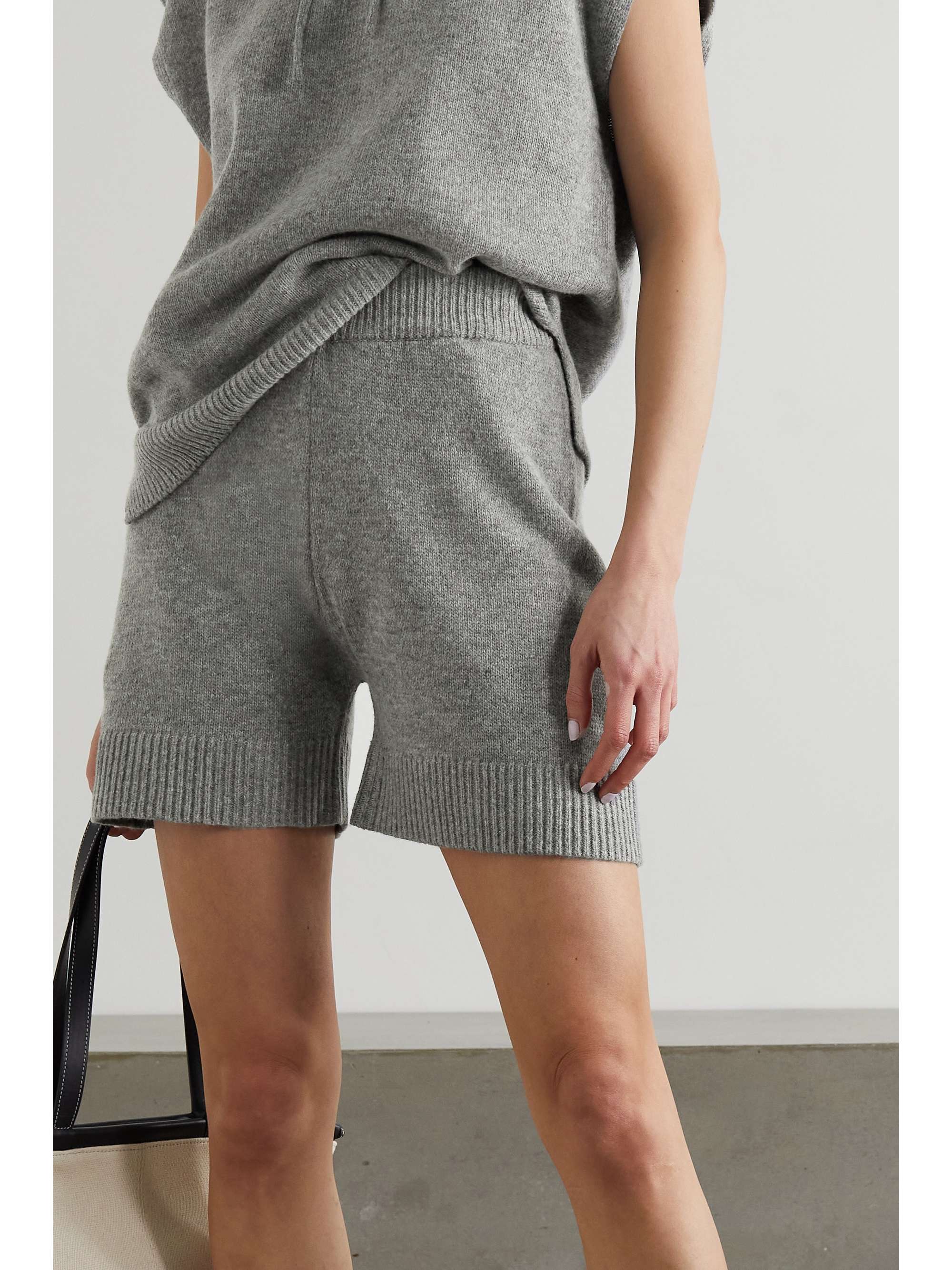 Gray Juno wool-blend shorts | FRANKIE 