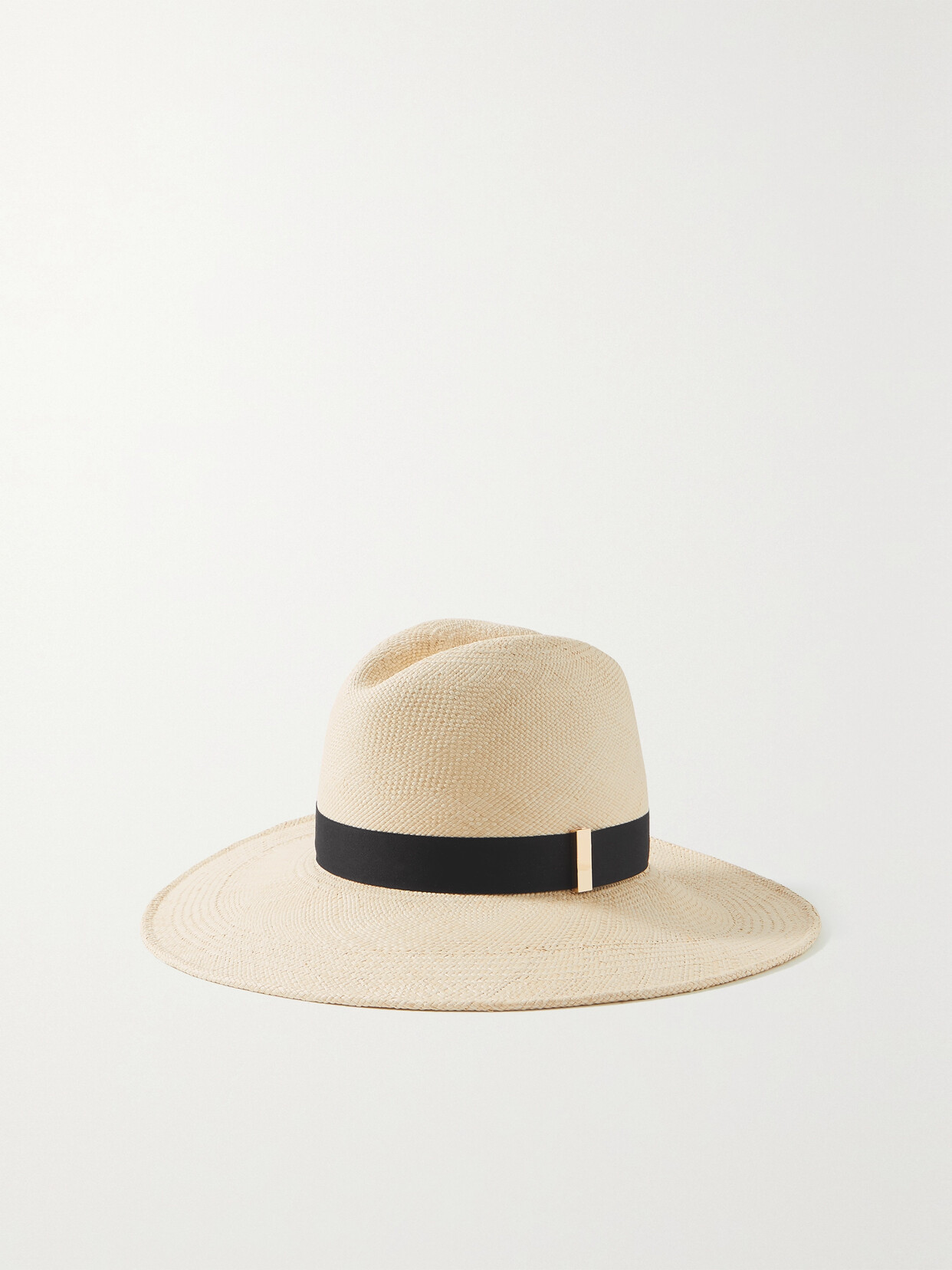 Gigi Burris - + Net Sustain Requiem Cotton Grosgrain-trimmed Straw Fedora - Ecru