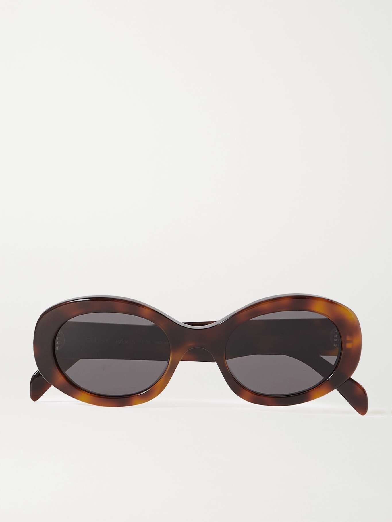 CELINE EYEWEAR Triomphe oval-frame tortoiseshell acetate sunglasses ...