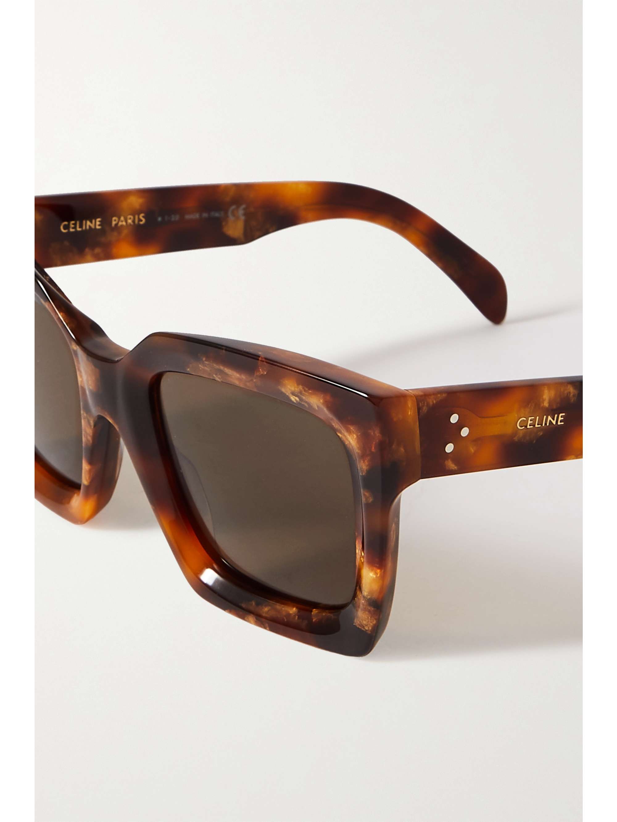 CELINE EYEWEAR Square-frame tortoiseshell acetate sunglasses