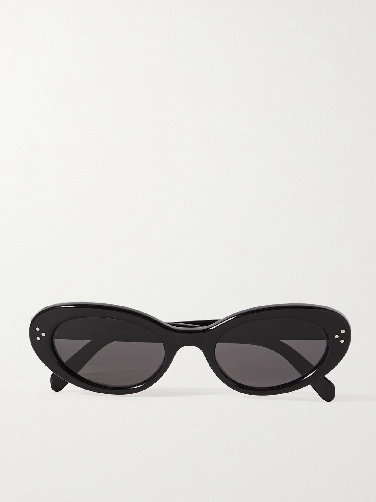 Shop Celine Oval-frame Acetate Sunglasses In Black