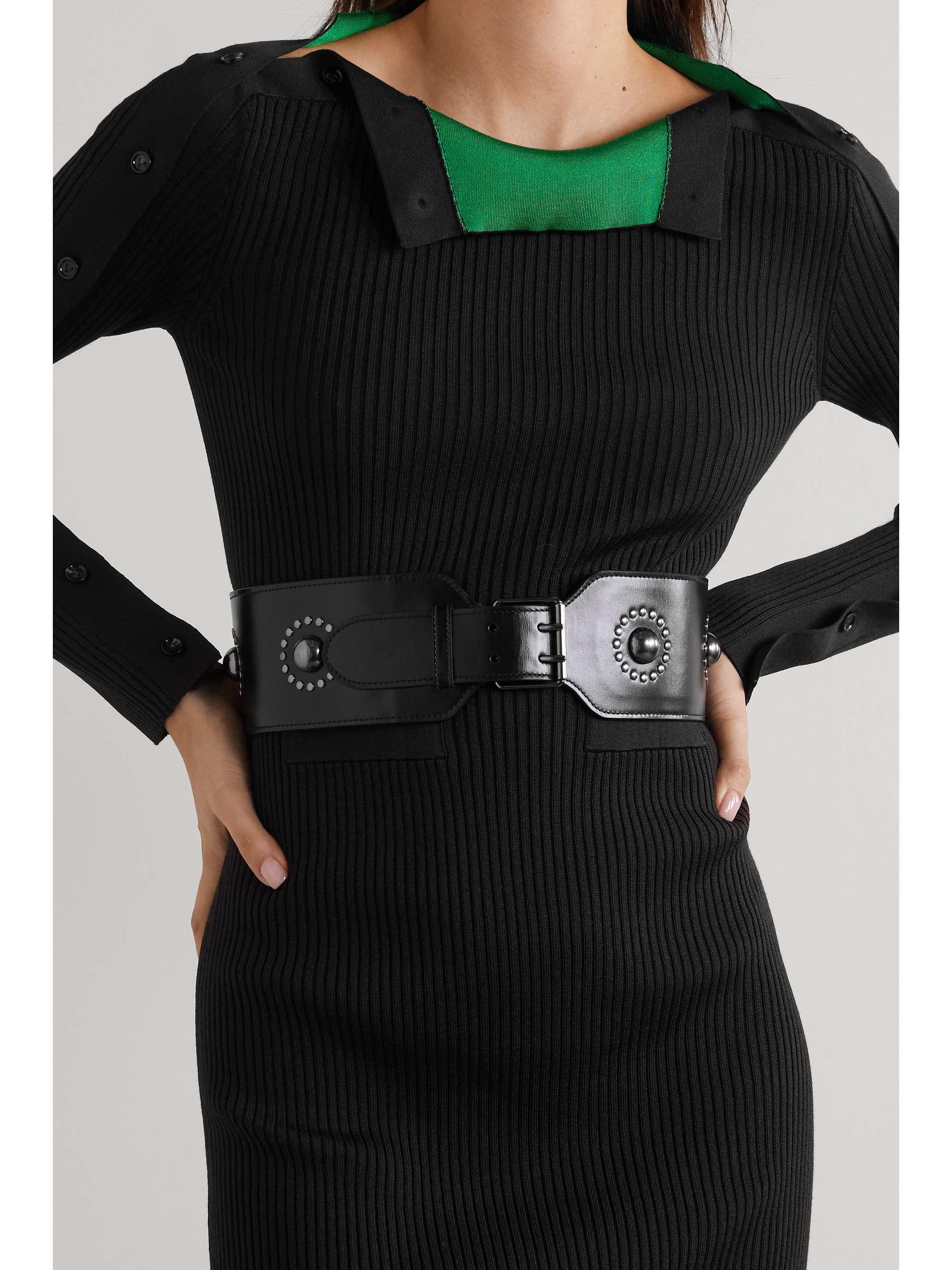 ALAÏA Editions studded leather waist belt