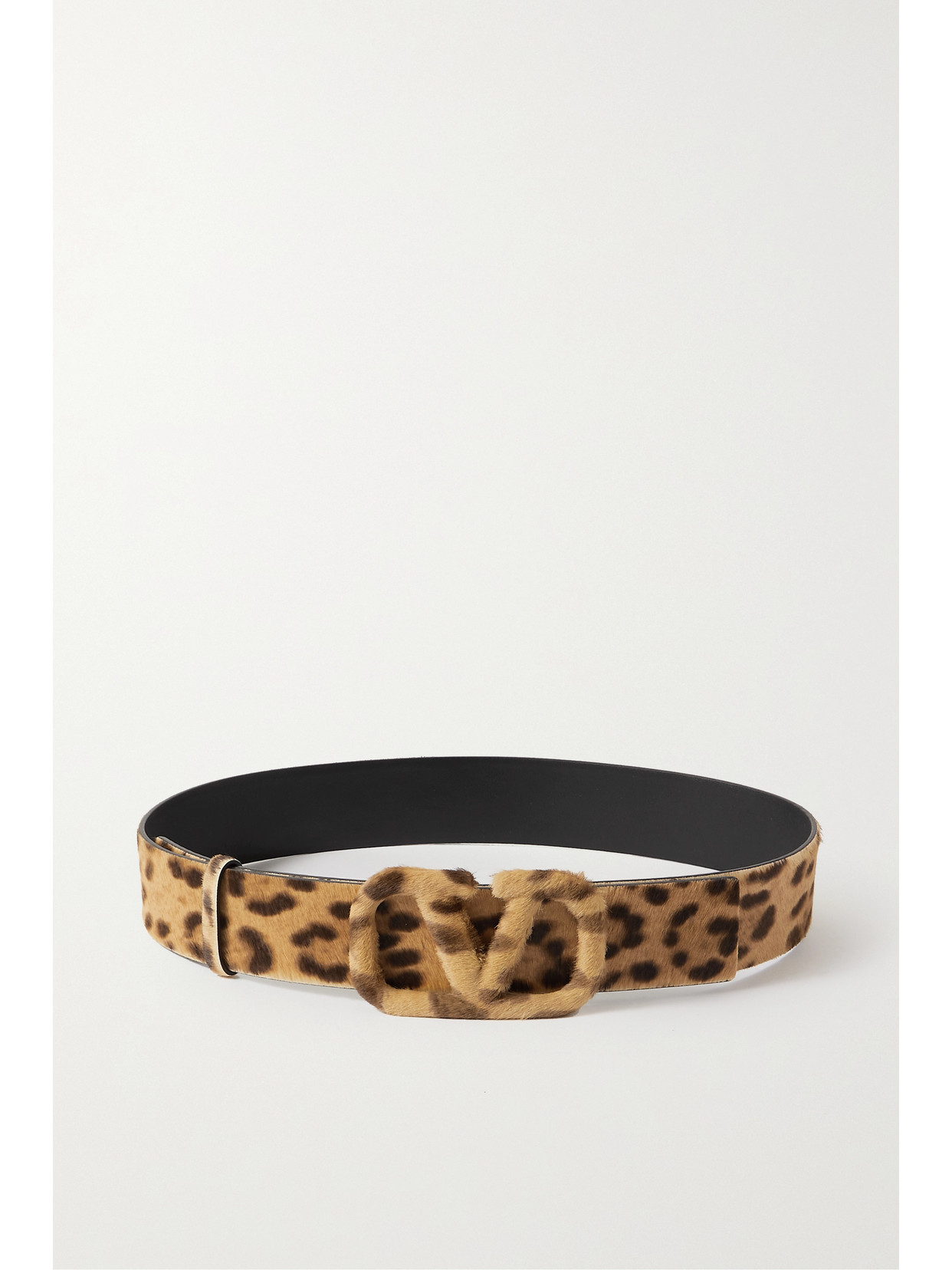 Valentino Garavani Vlogo Leopard-print Calf Hair Belt In 
