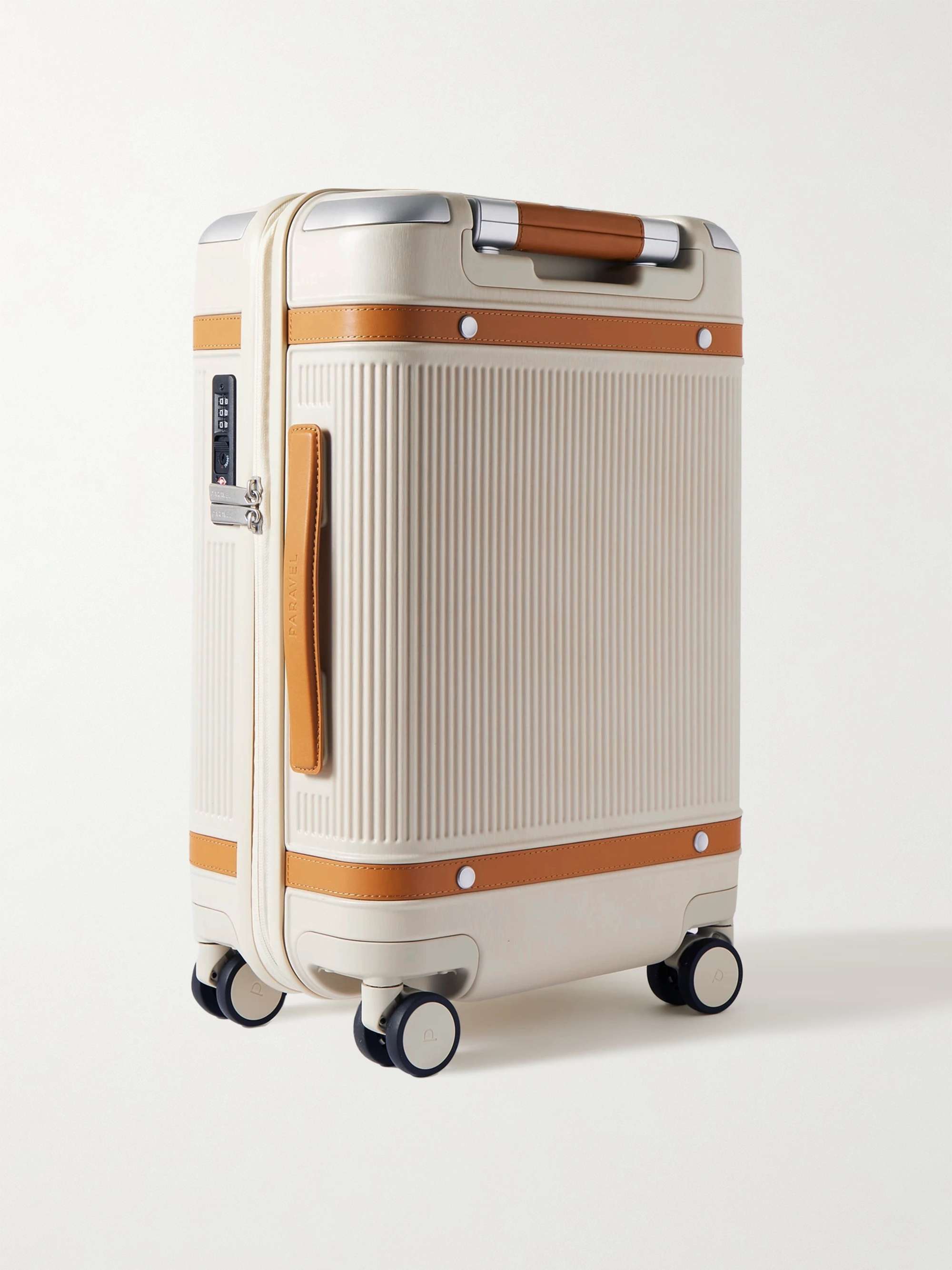 PARAVEL + NET SUSTAIN Aviator Carry-On vegan leather-trimmed hardshell suitcase