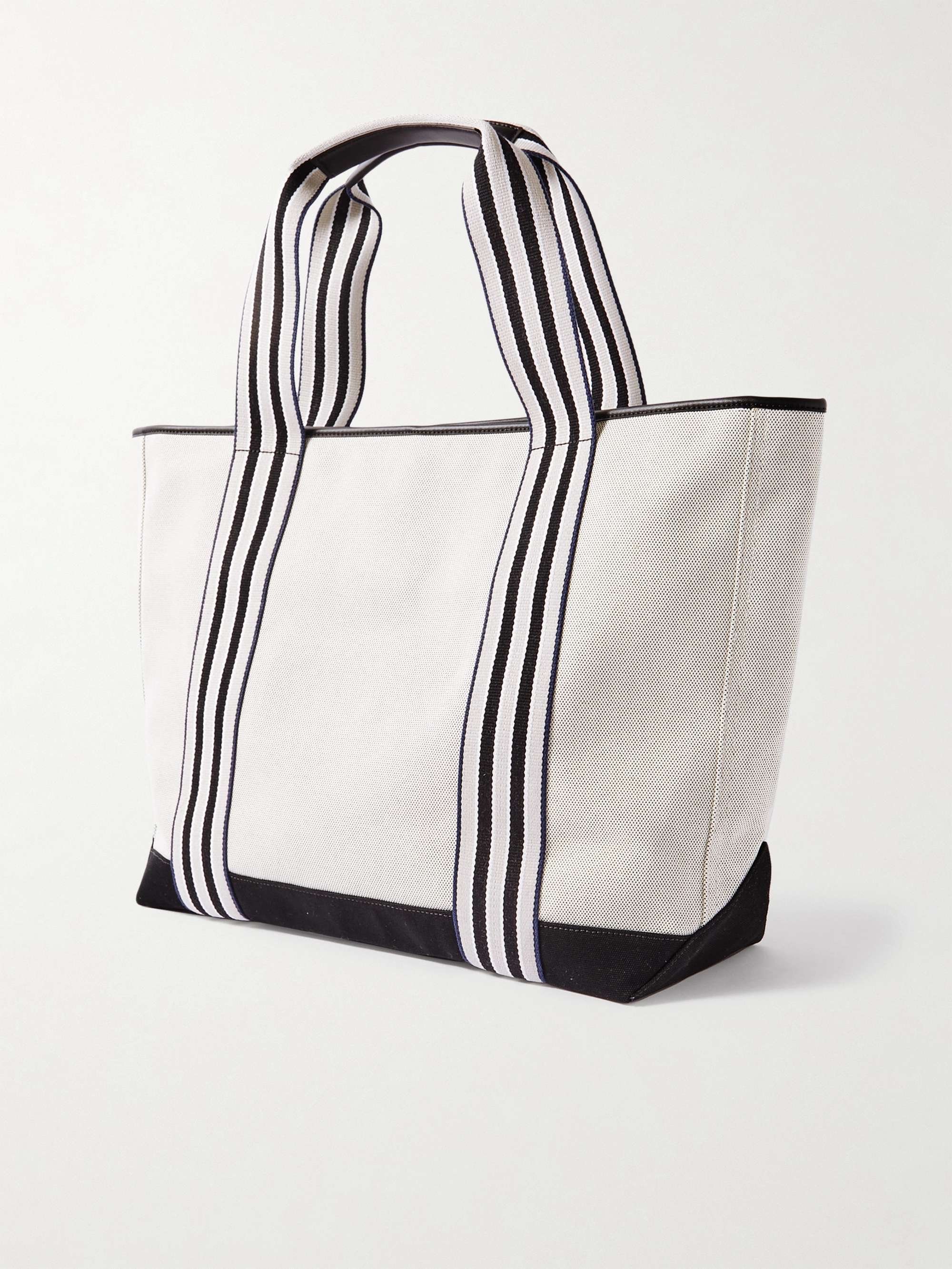 PARAVEL + NET SUSTAIN Cabana leather and canvas tote