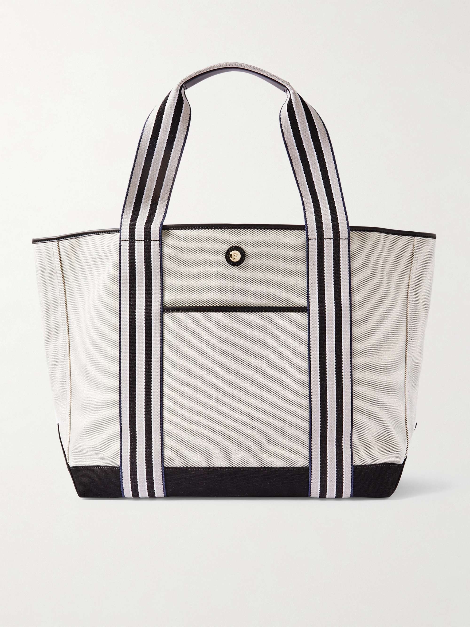 PARAVEL + NET SUSTAIN Cabana leather and canvas tote | NET-A-PORTER