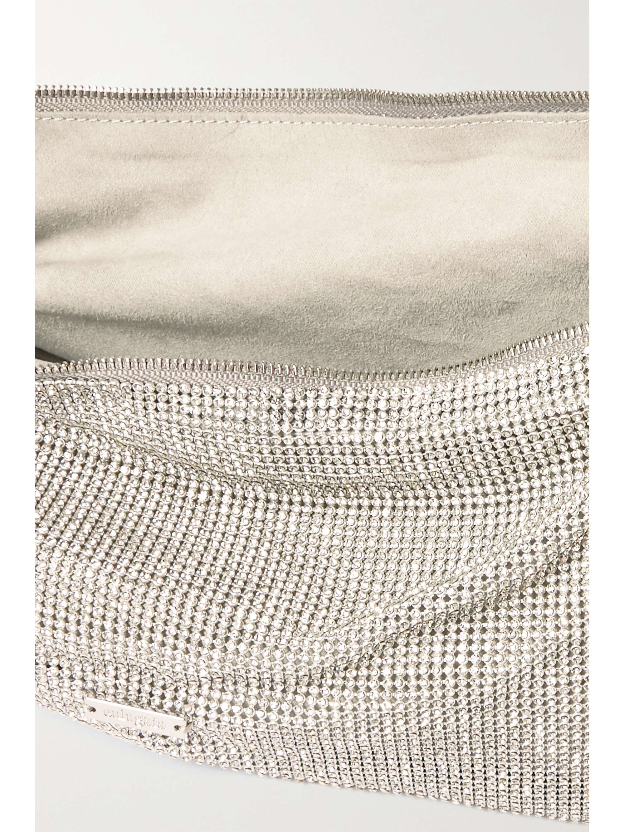 CULT GAIA Hera mini crystal-embellished satin shoulder bag