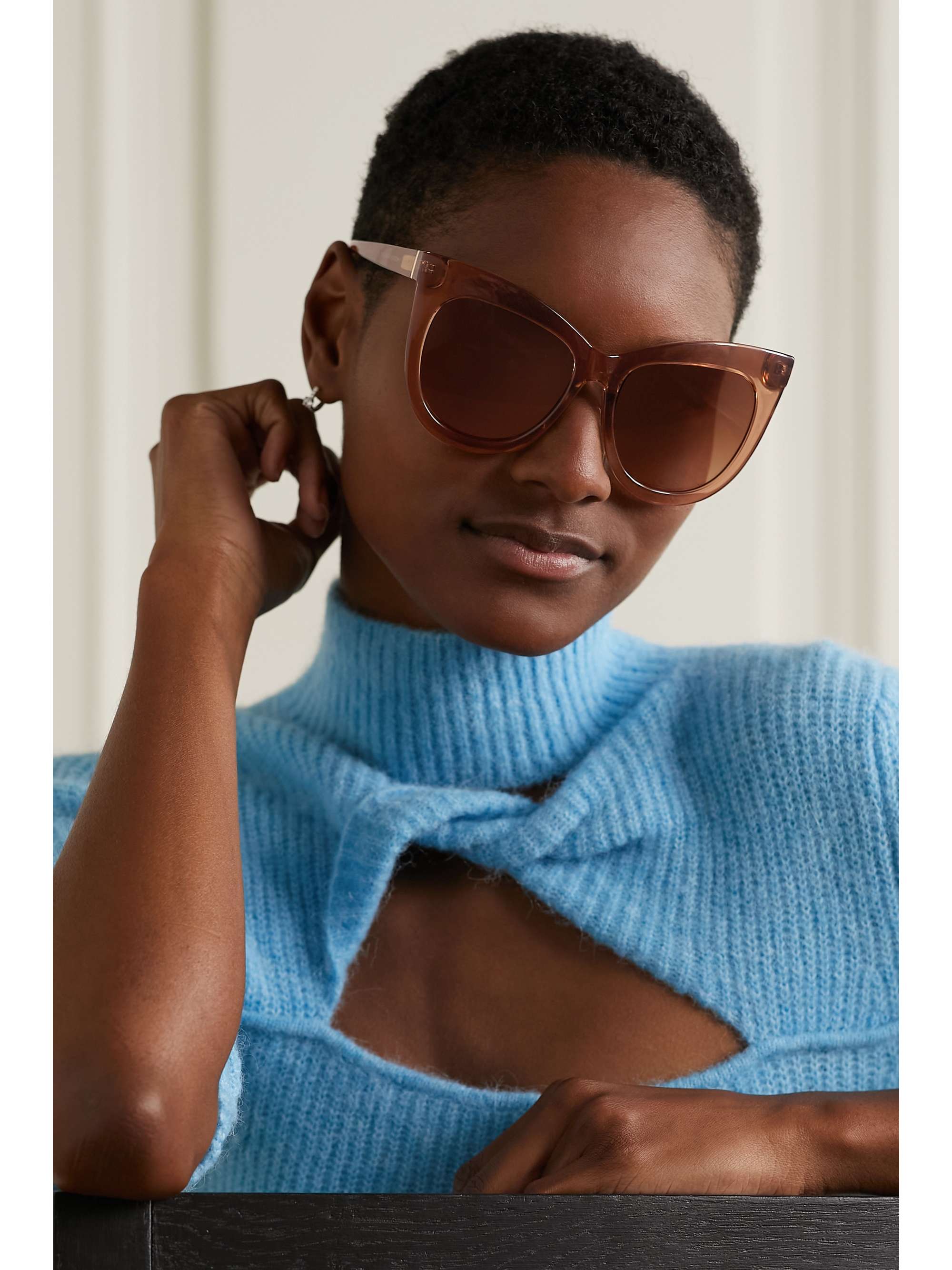 LE SPECS Hidden Treasure oversized cat-eye acetate sunglasses