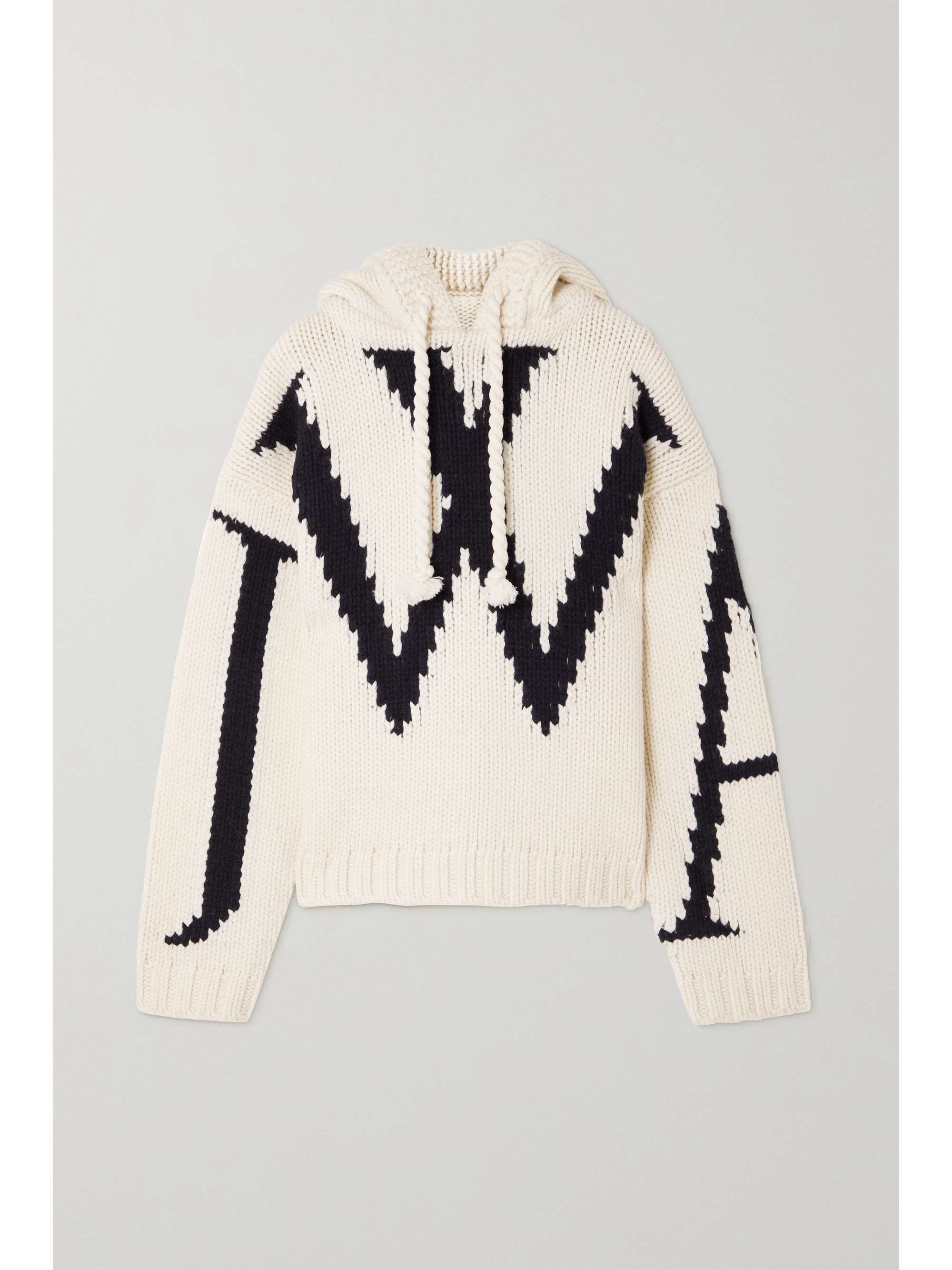 white wool hoodie
