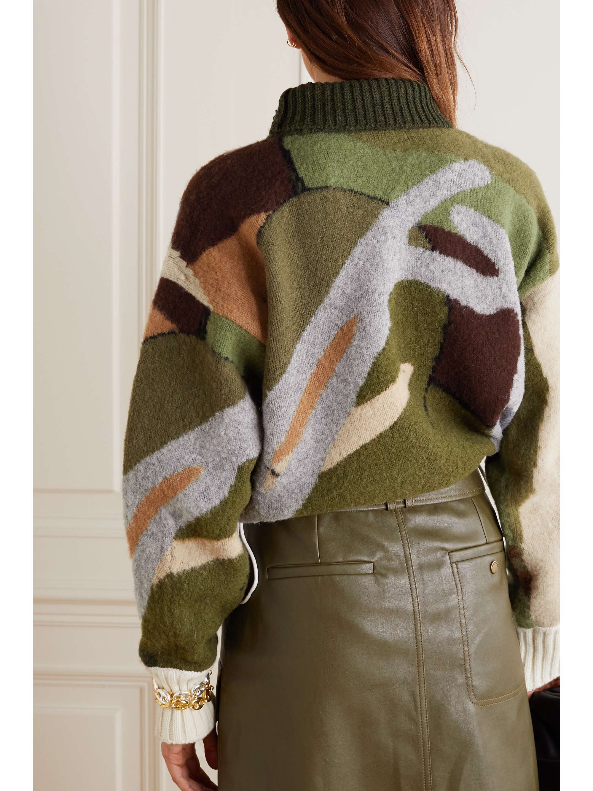 jacquard-knit wool turtleneck sweater 