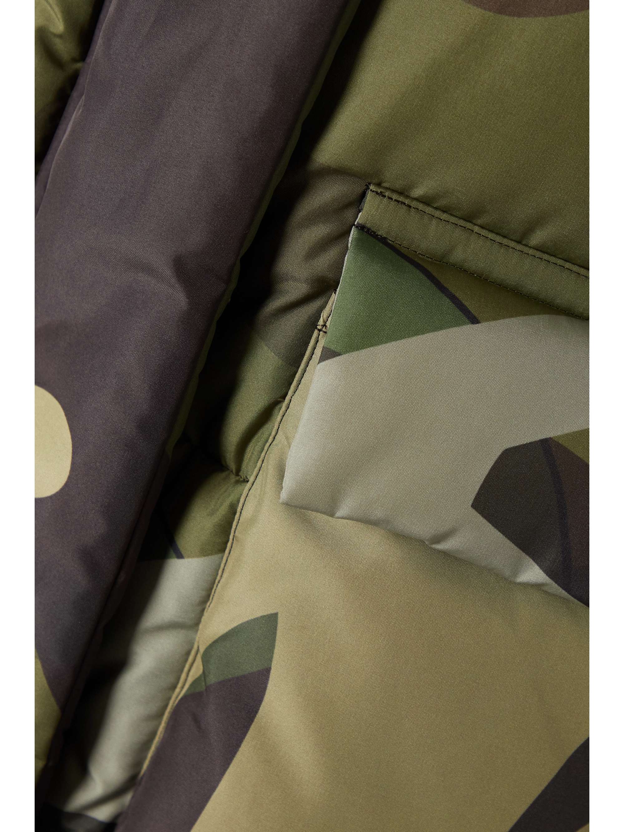 SACAI + KAWS quilted camouflage-print shell jacket