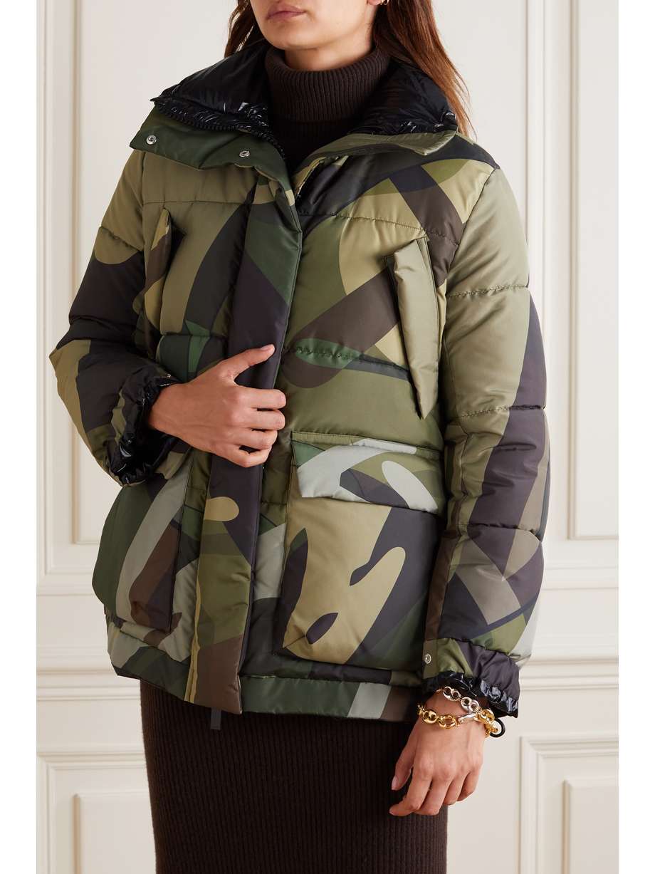 SACAI + KAWS quilted camouflageprint shell jacket NETAPORTER