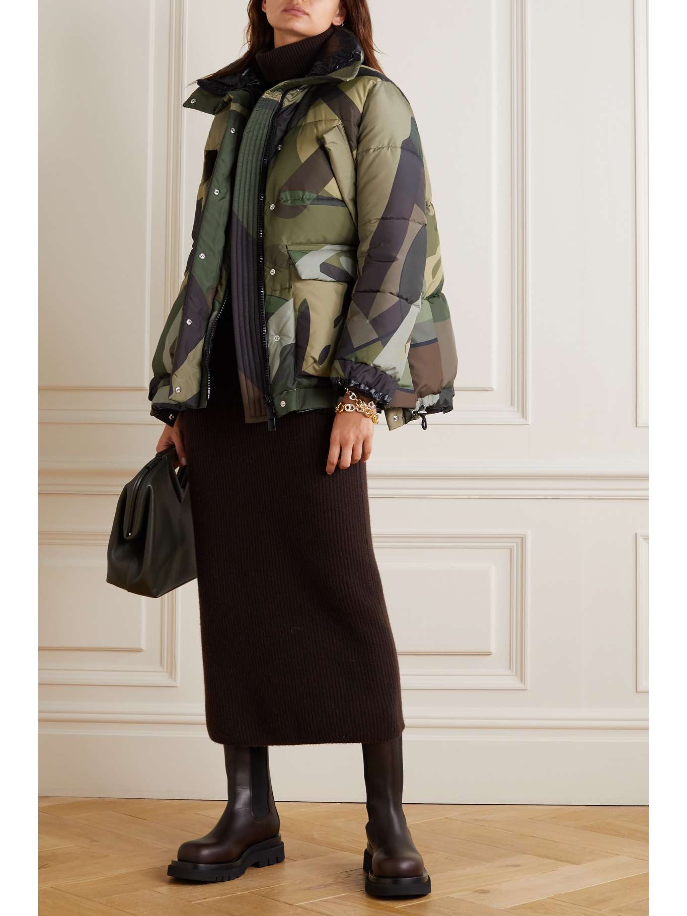 SACAI + KAWS quilted camouflageprint shell jacket NETAPORTER