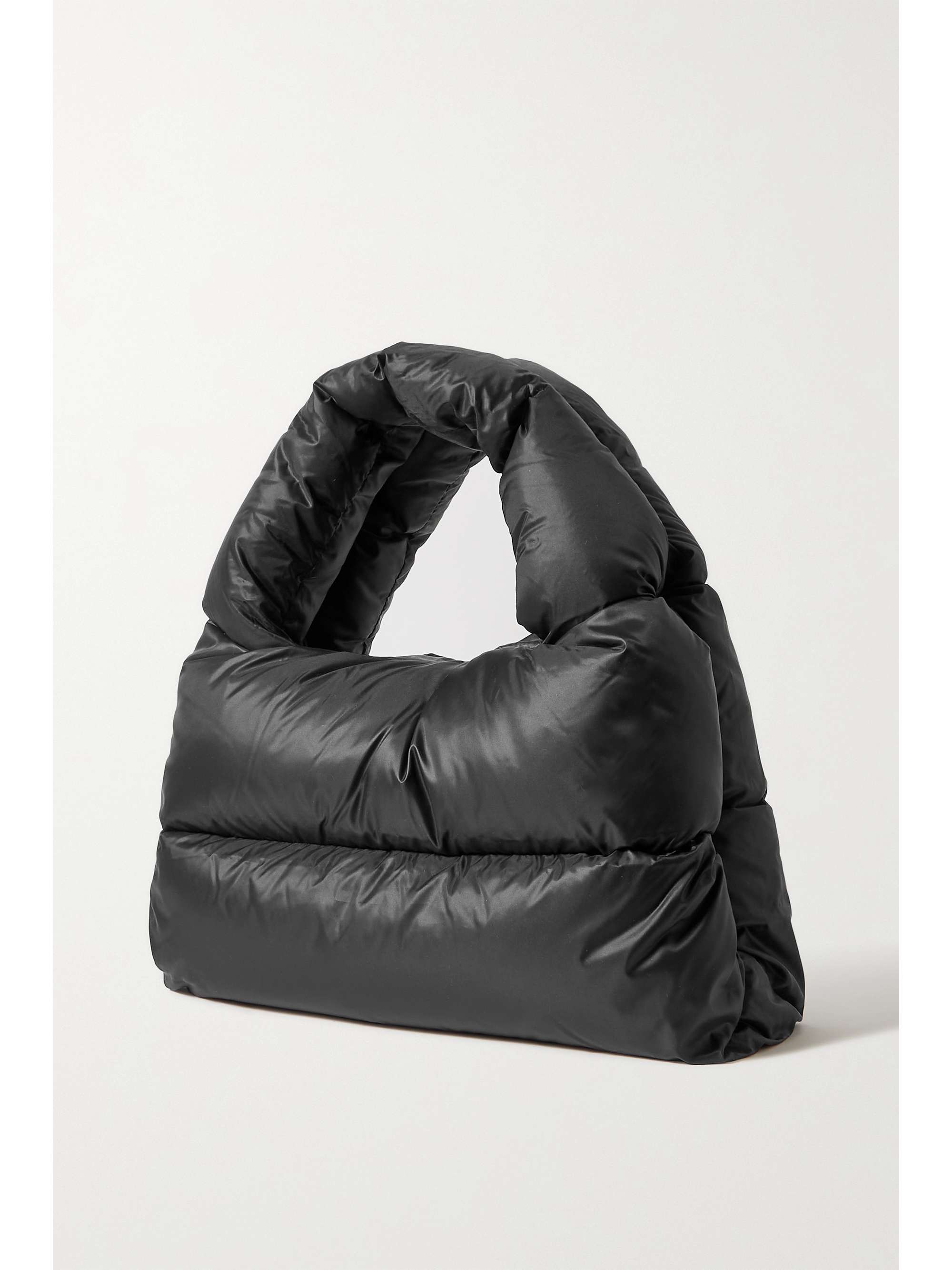MONCLER Snow leather-trimmed quilted shell down tote
