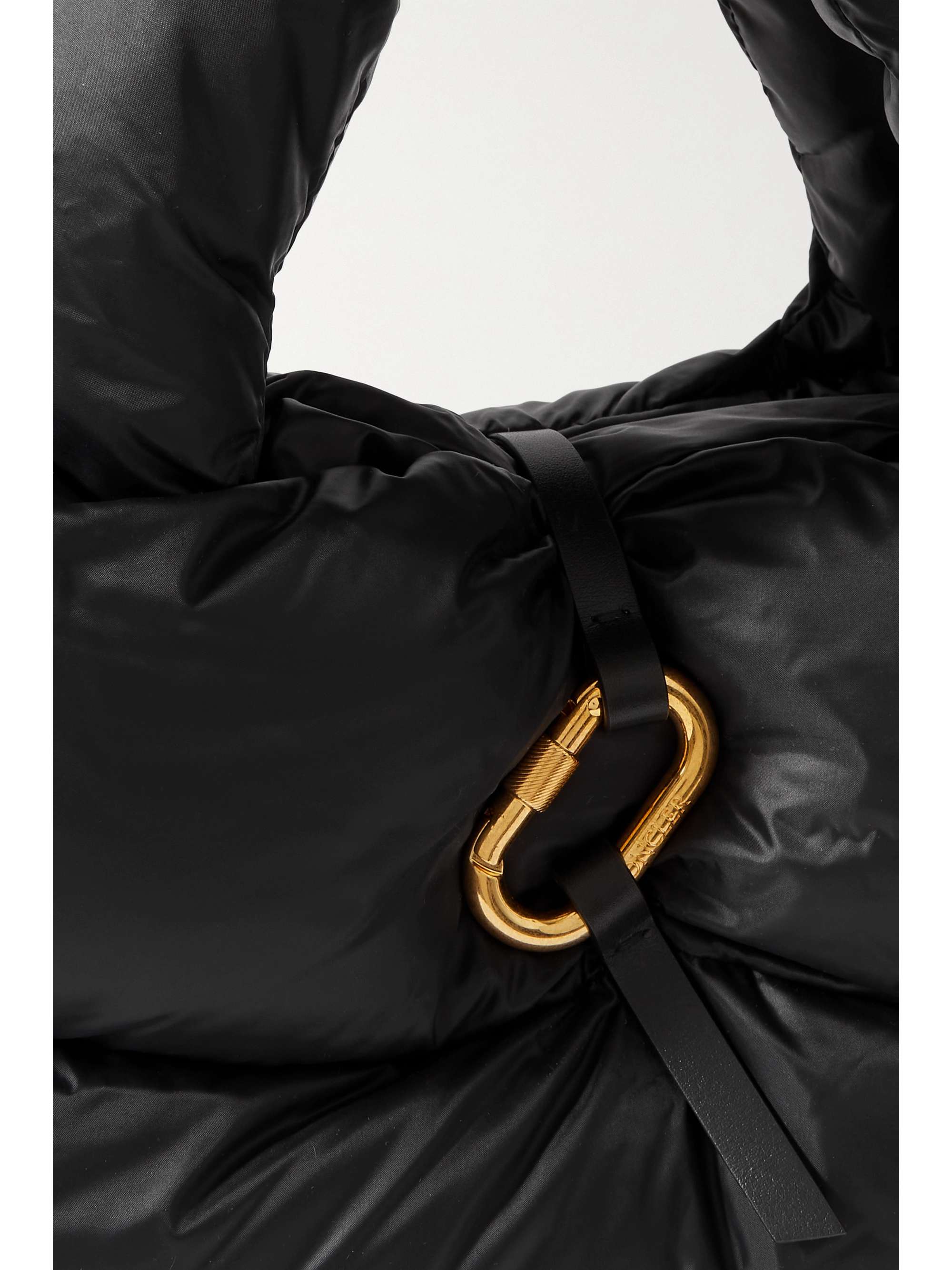 MONCLER Snow leather-trimmed quilted shell down tote
