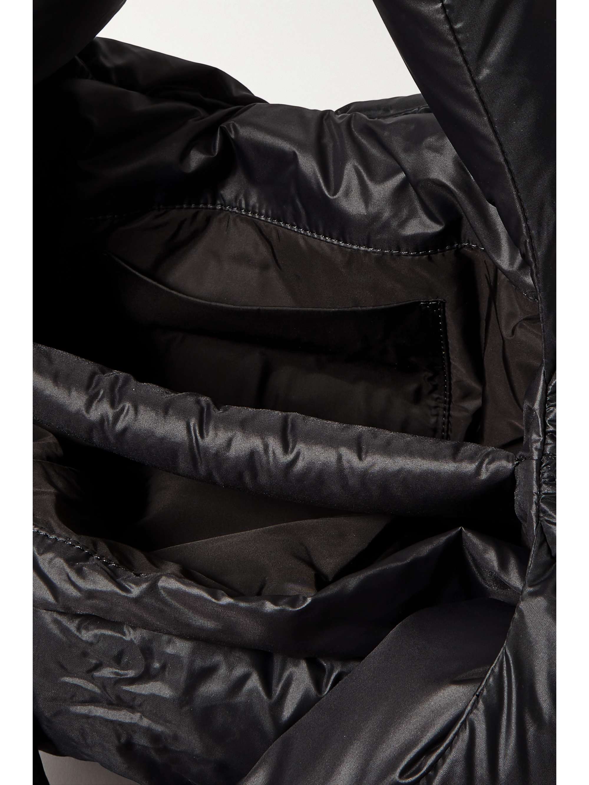 MONCLER Snow leather-trimmed quilted shell down tote