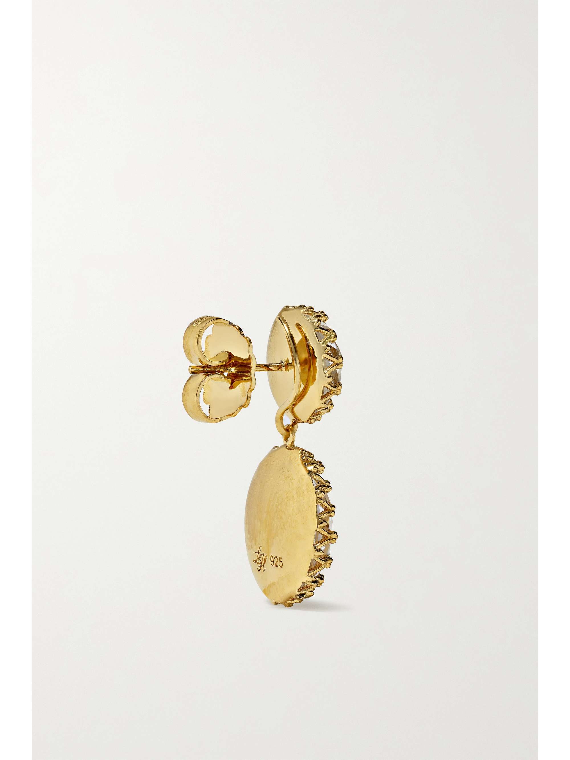 LARKSPUR & HAWK Olivia 18-karat gold-dipped quartz earrings