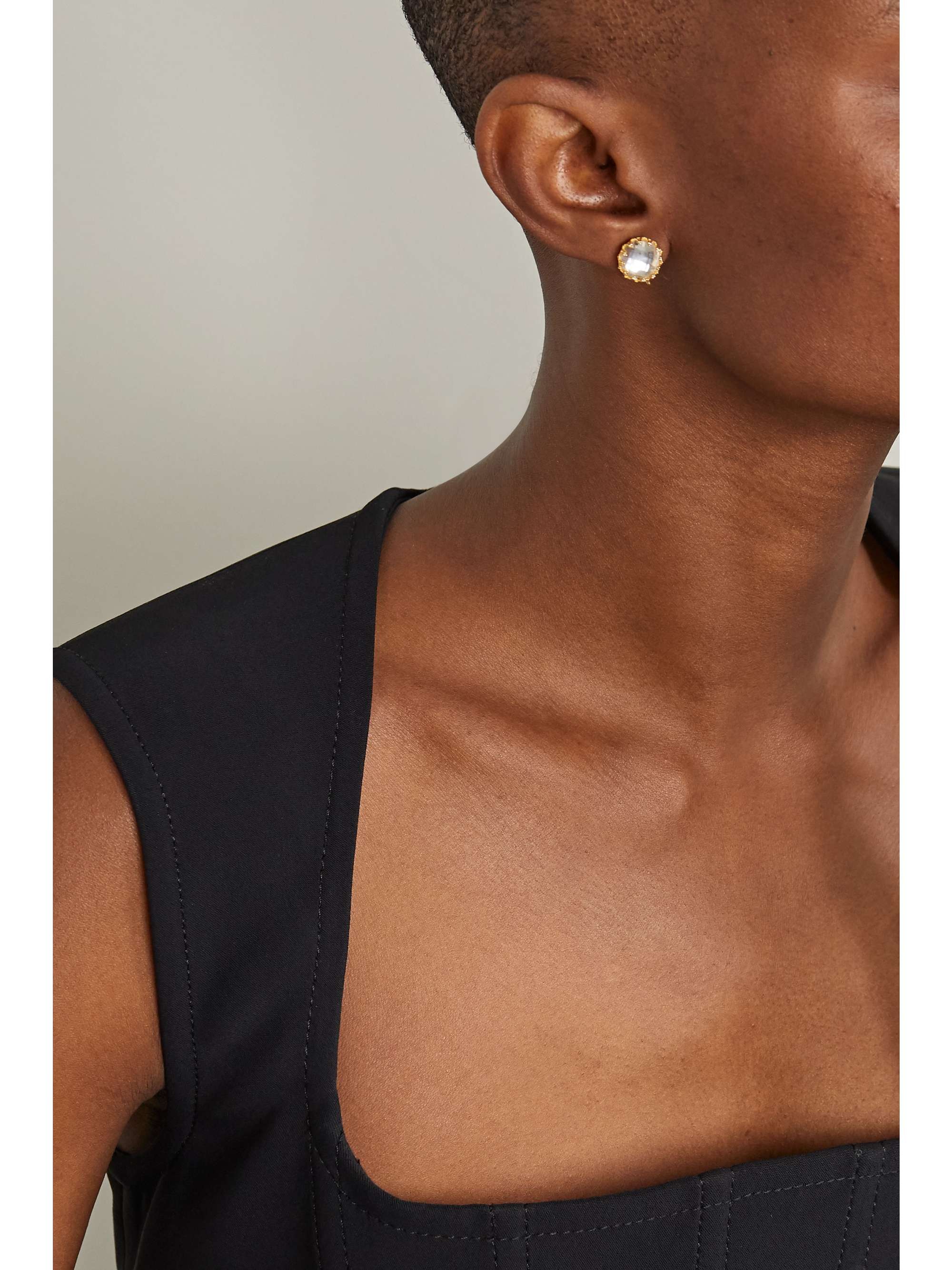 LARKSPUR & HAWK Olivia 18-karat gold-dipped quartz earrings
