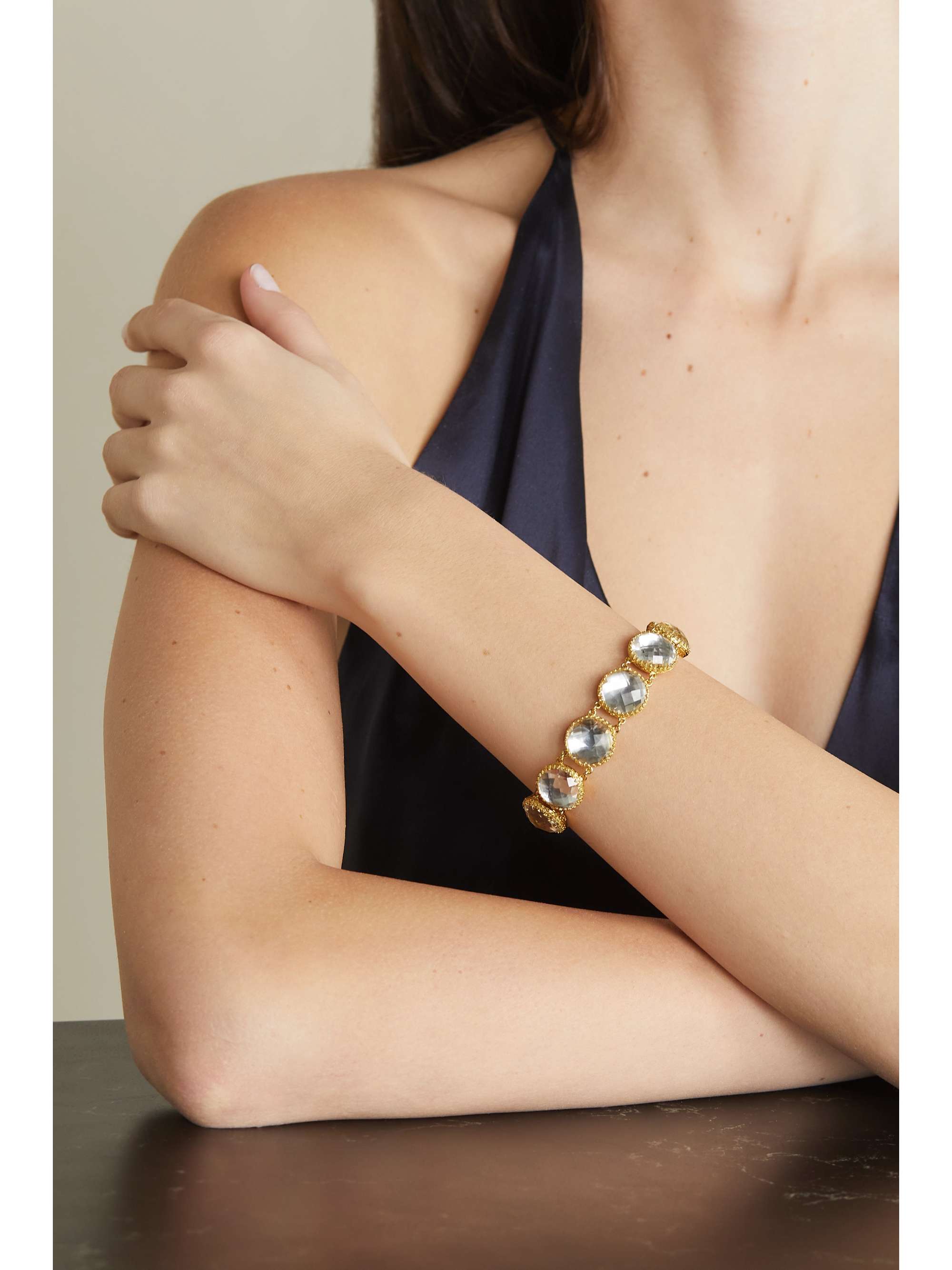 LARKSPUR & HAWK Olivia Button gold-dipped quartz bracelet