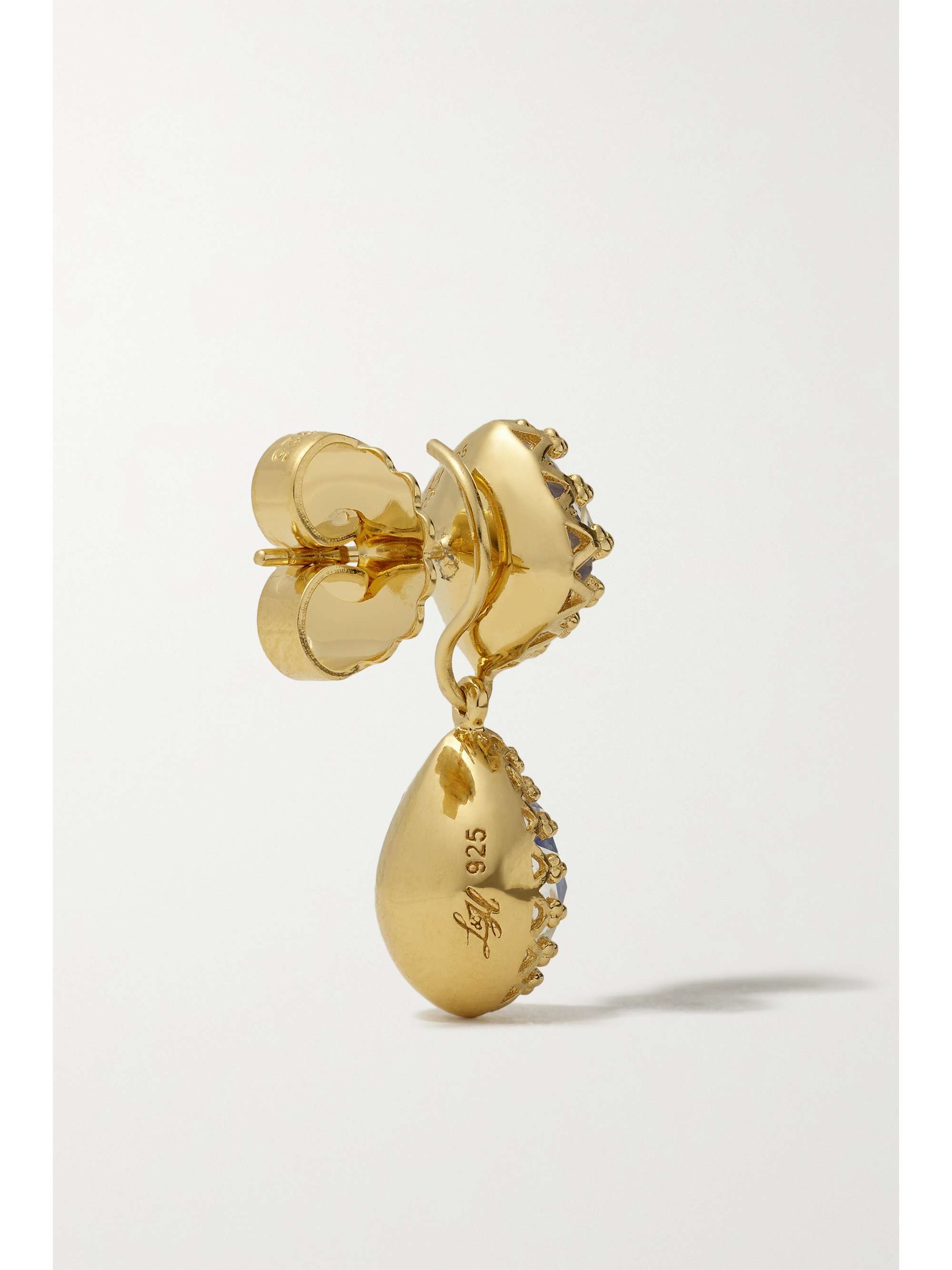 LARKSPUR & HAWK Jane 18-karat gold-dipped quartz earrings
