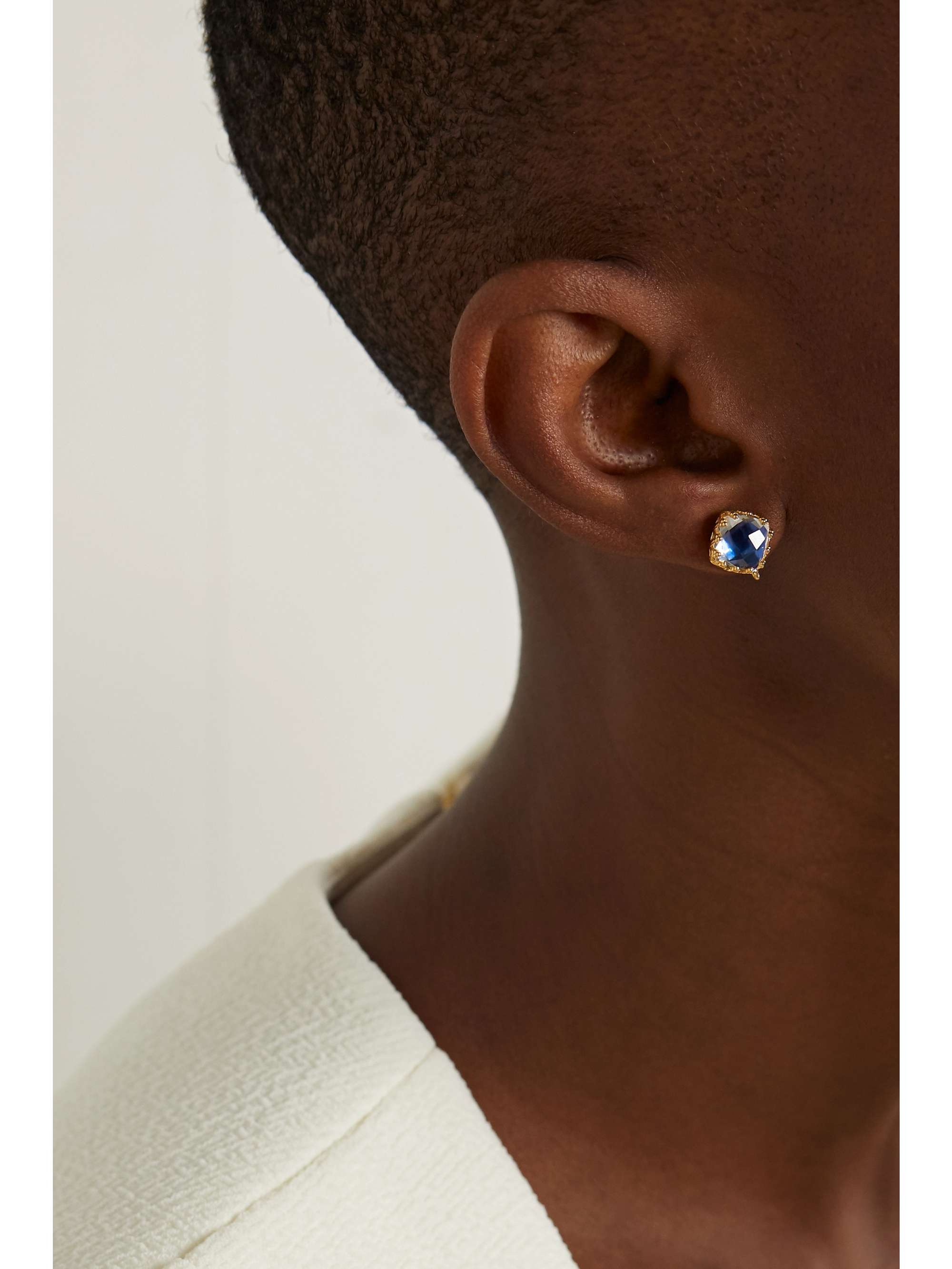 LARKSPUR & HAWK Jane 18-karat gold-dipped quartz earrings