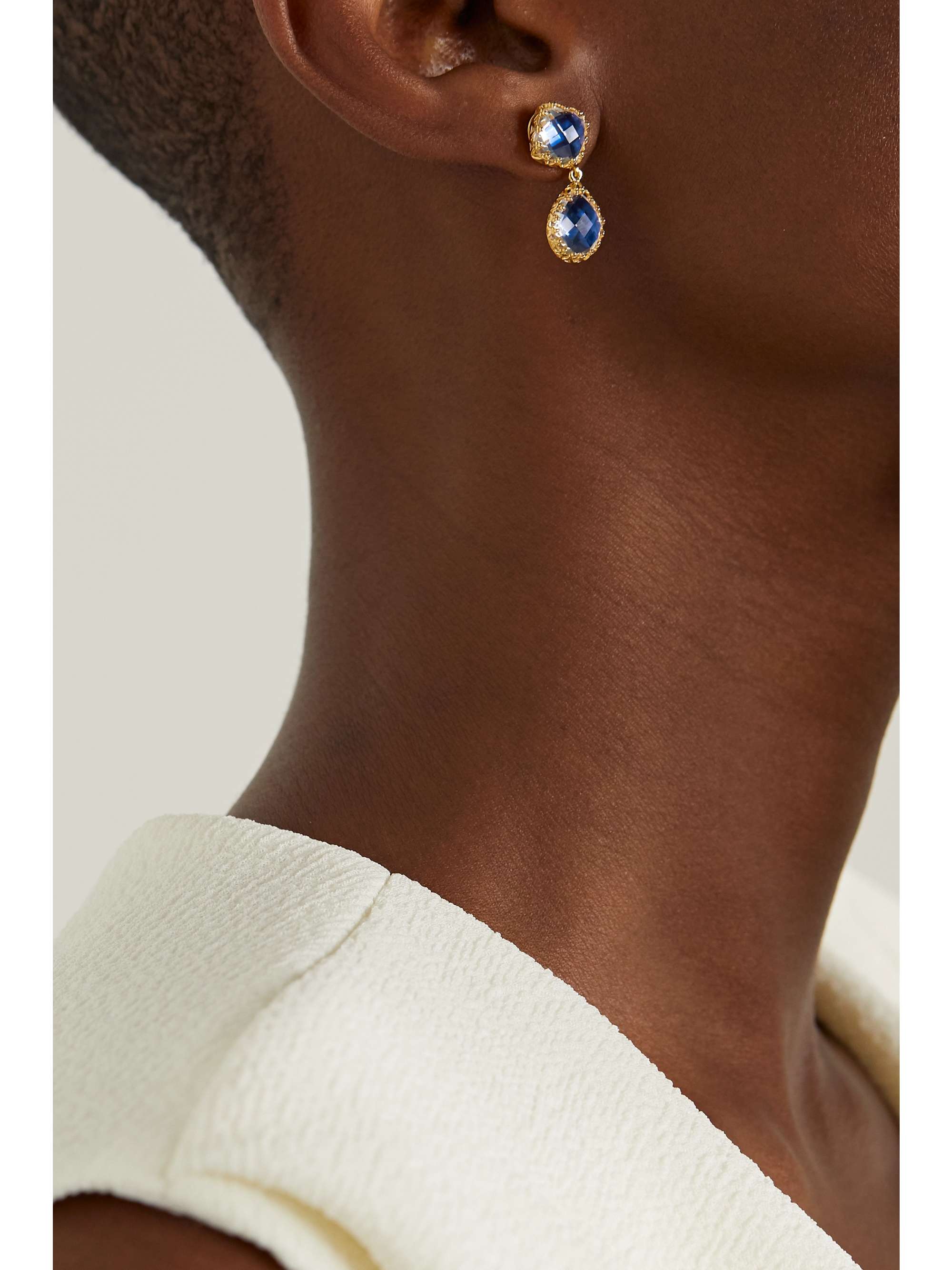 LARKSPUR & HAWK Jane 18-karat gold-dipped quartz earrings