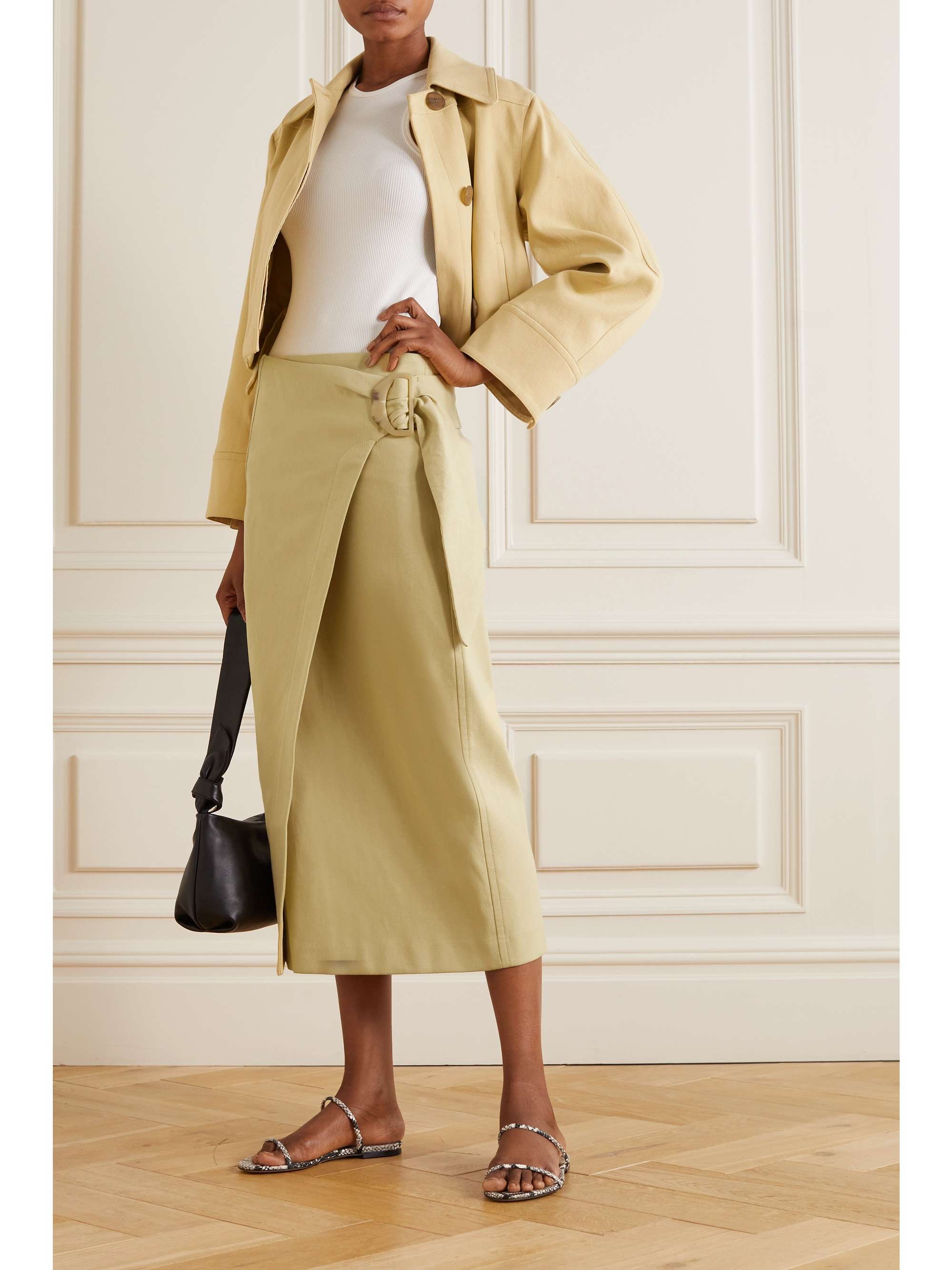 wrap around skirt midi