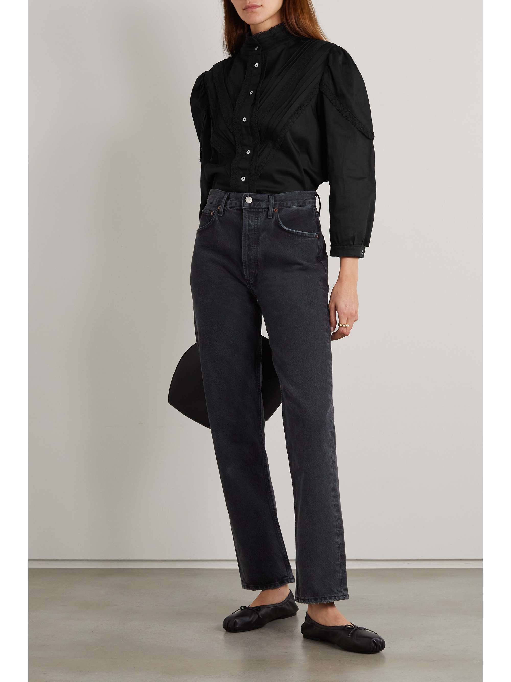 NET SUSTAIN Yegua pleated lace-trimmed 
