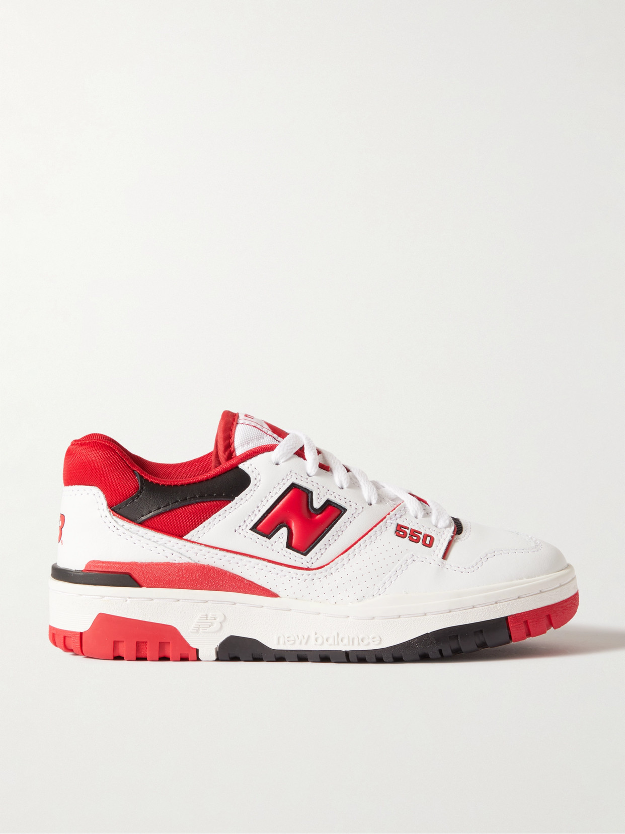 New Balance 550 Perforated Leather And Mesh Sneakers In White