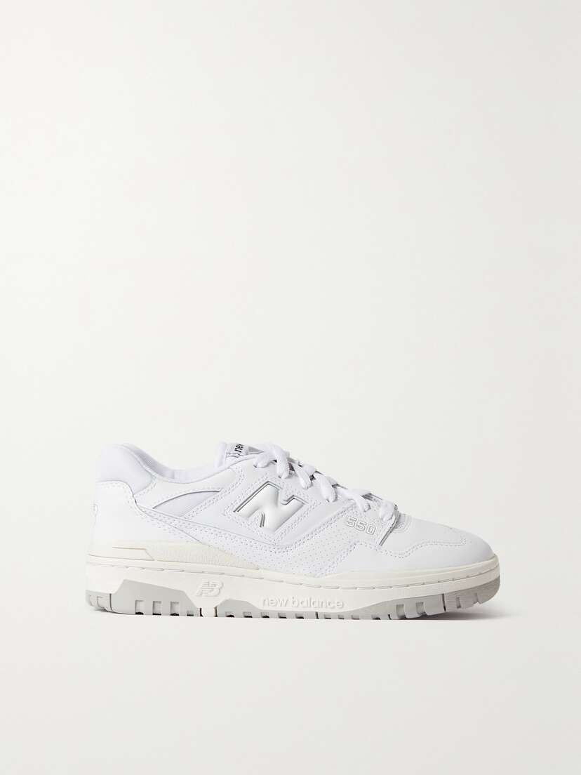 New Balance 550 Mesh-trimmed Leather Sneakers