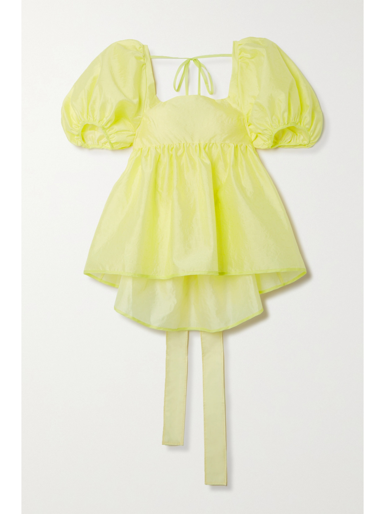 Bjork Oversized Tie-back Matelassé Satin Blouse