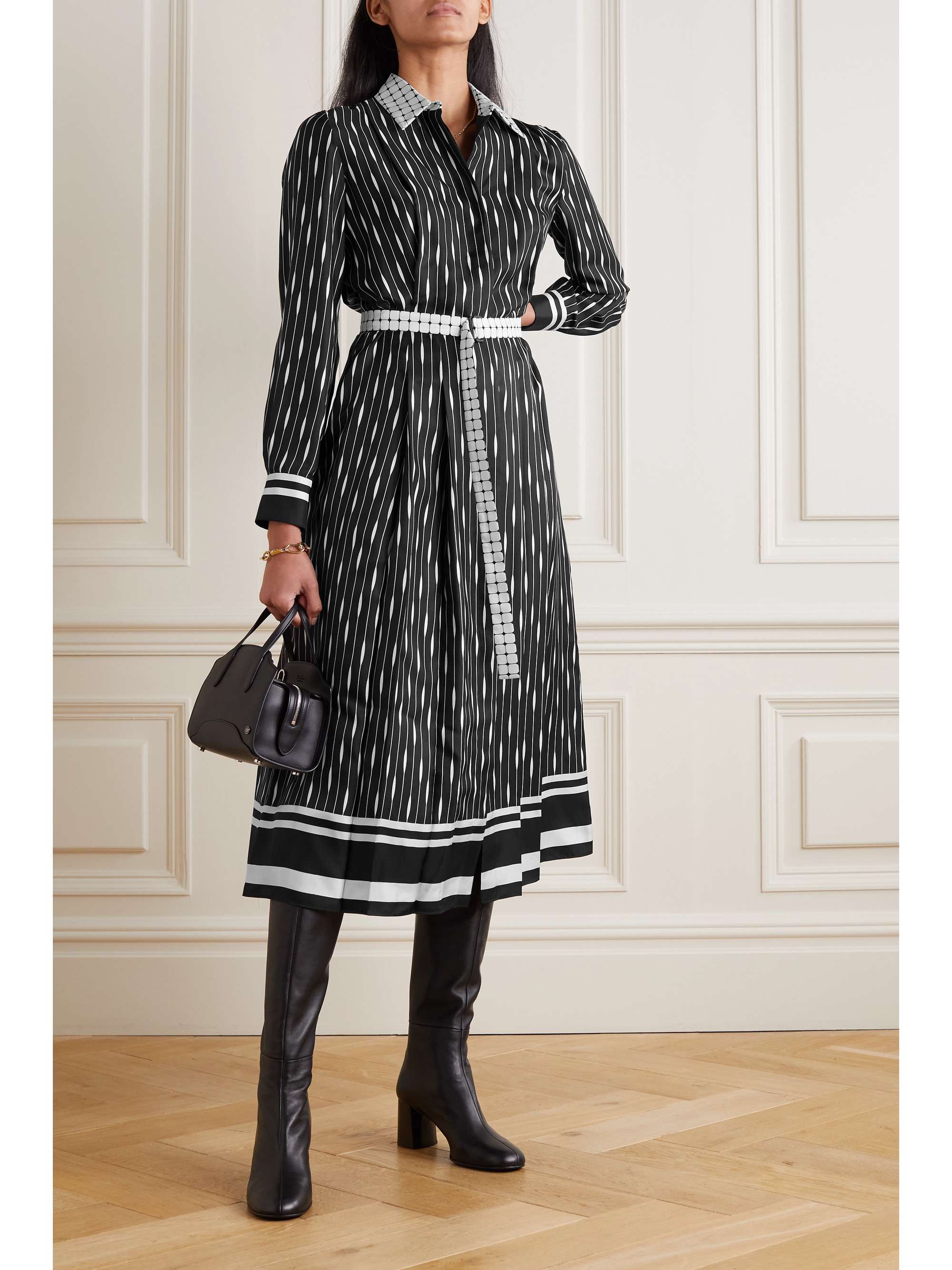 LORO PIANA Kendra printed silk-twill midi shirt dress