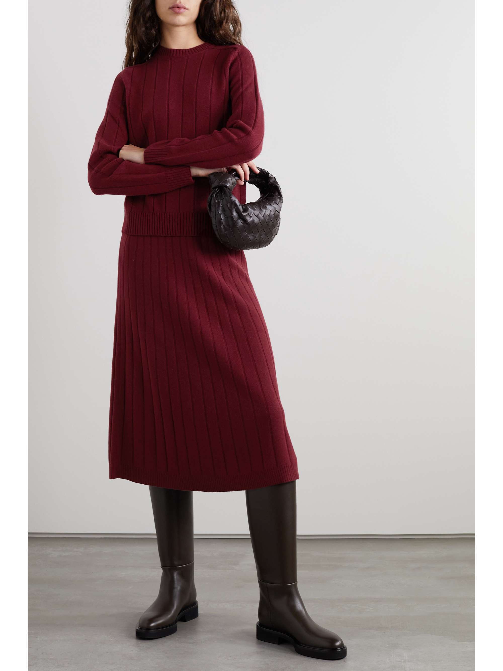 ribbed red sweater