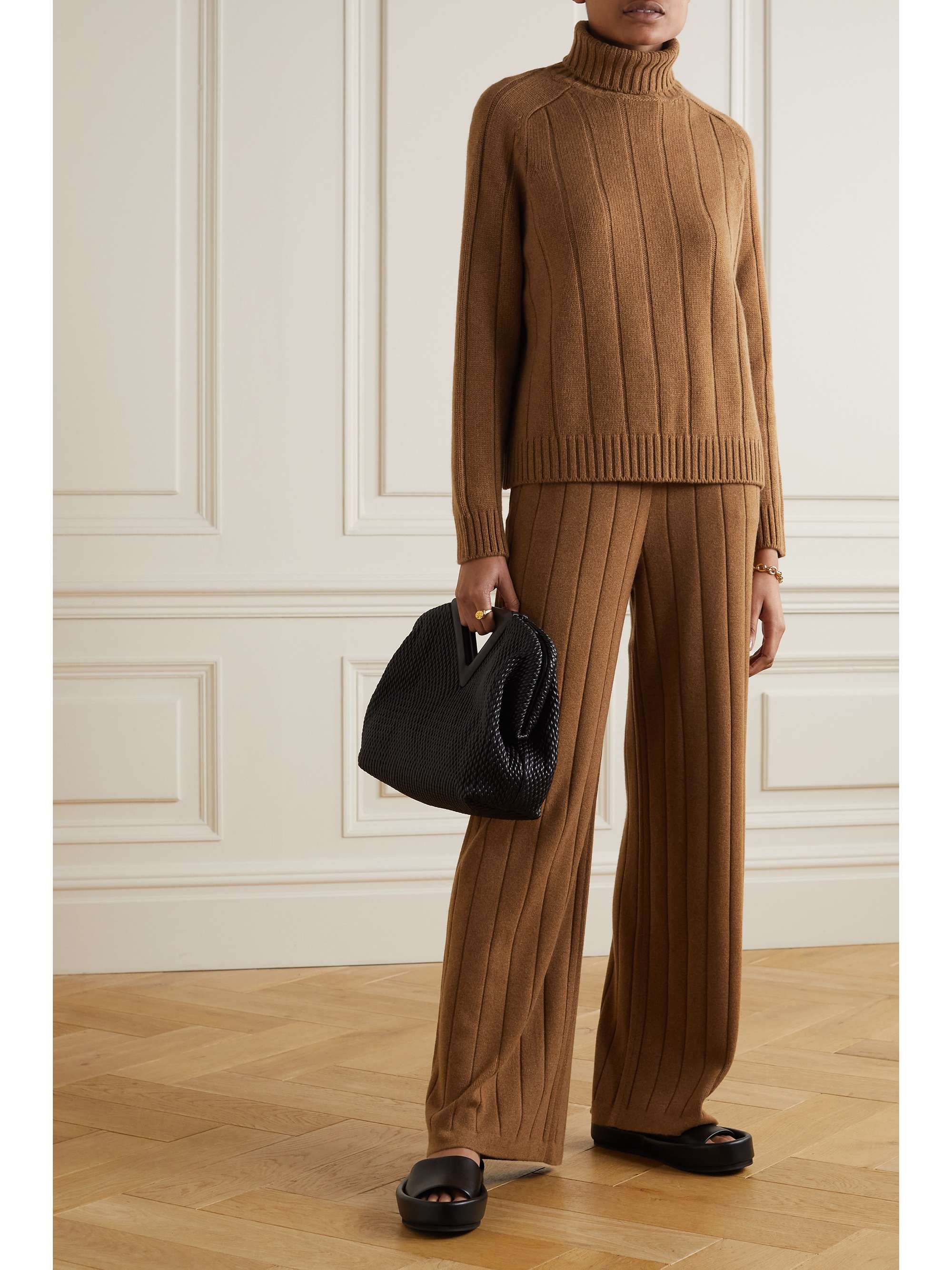 LORO PIANA Rollkragenpullover aus Kaschmir in Rippstrick
