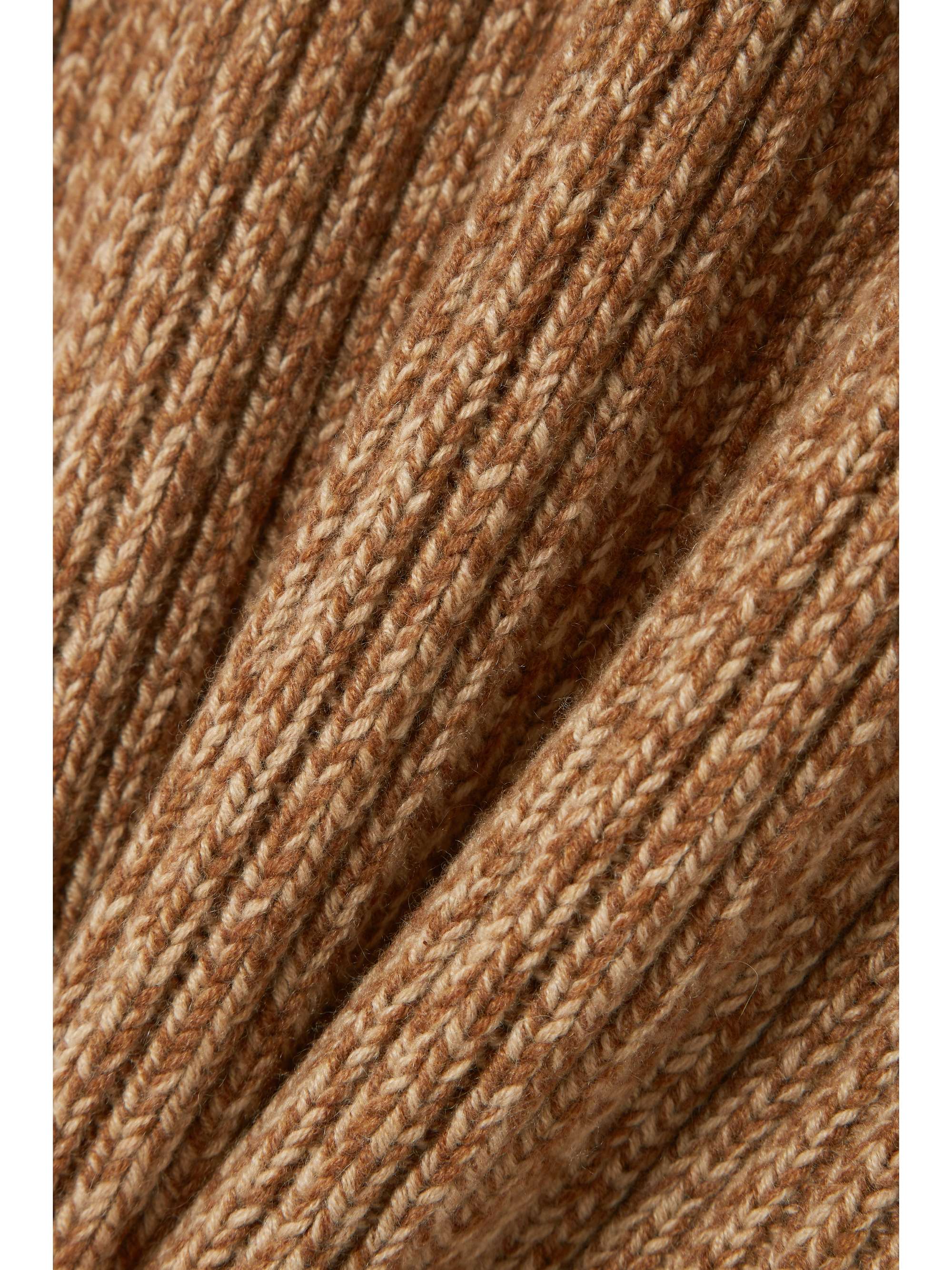 LORO PIANA Ombré ribbed cashmere midi skirt