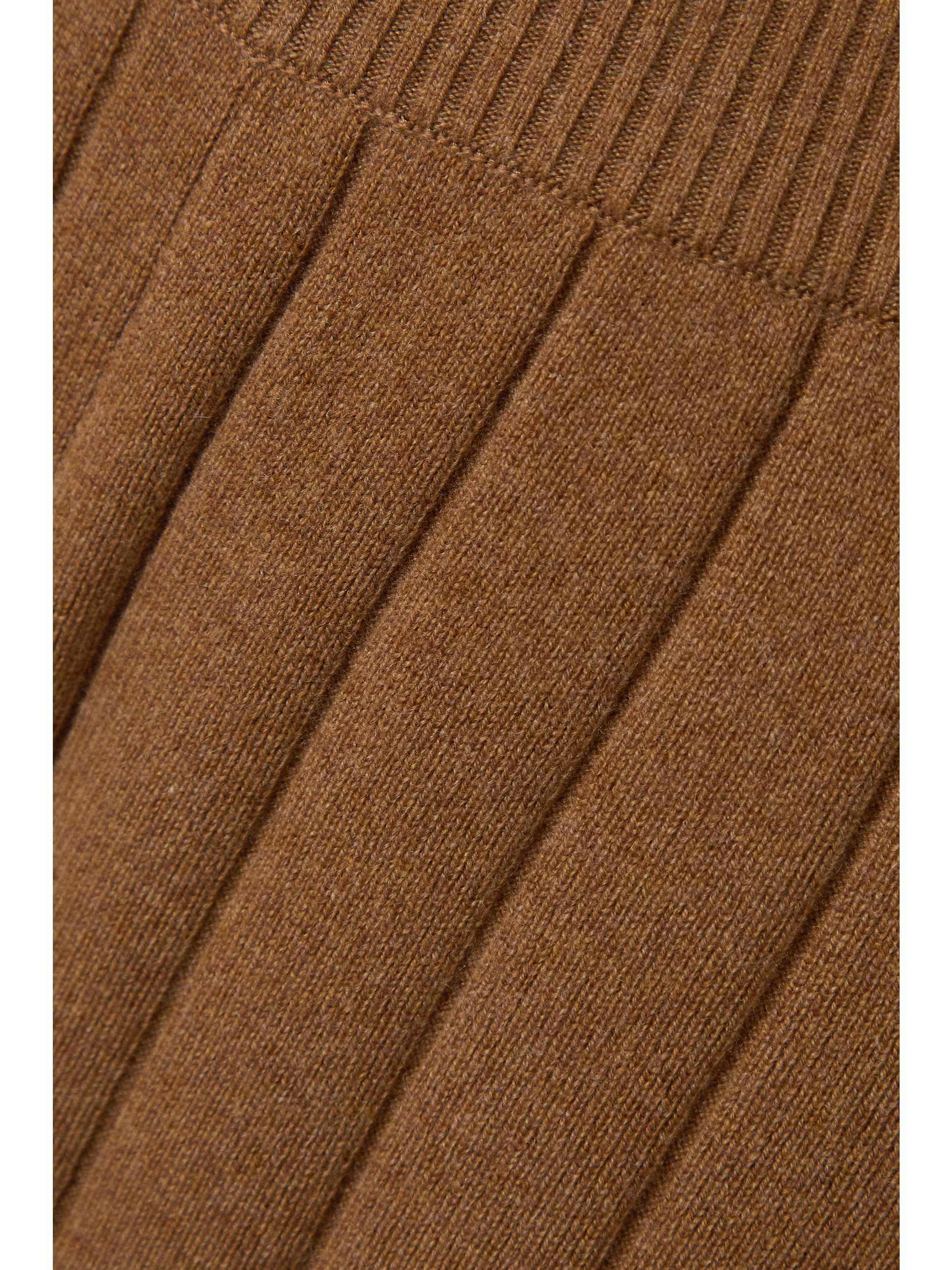 LORO PIANA Ribbed cashmere wide-leg pants
