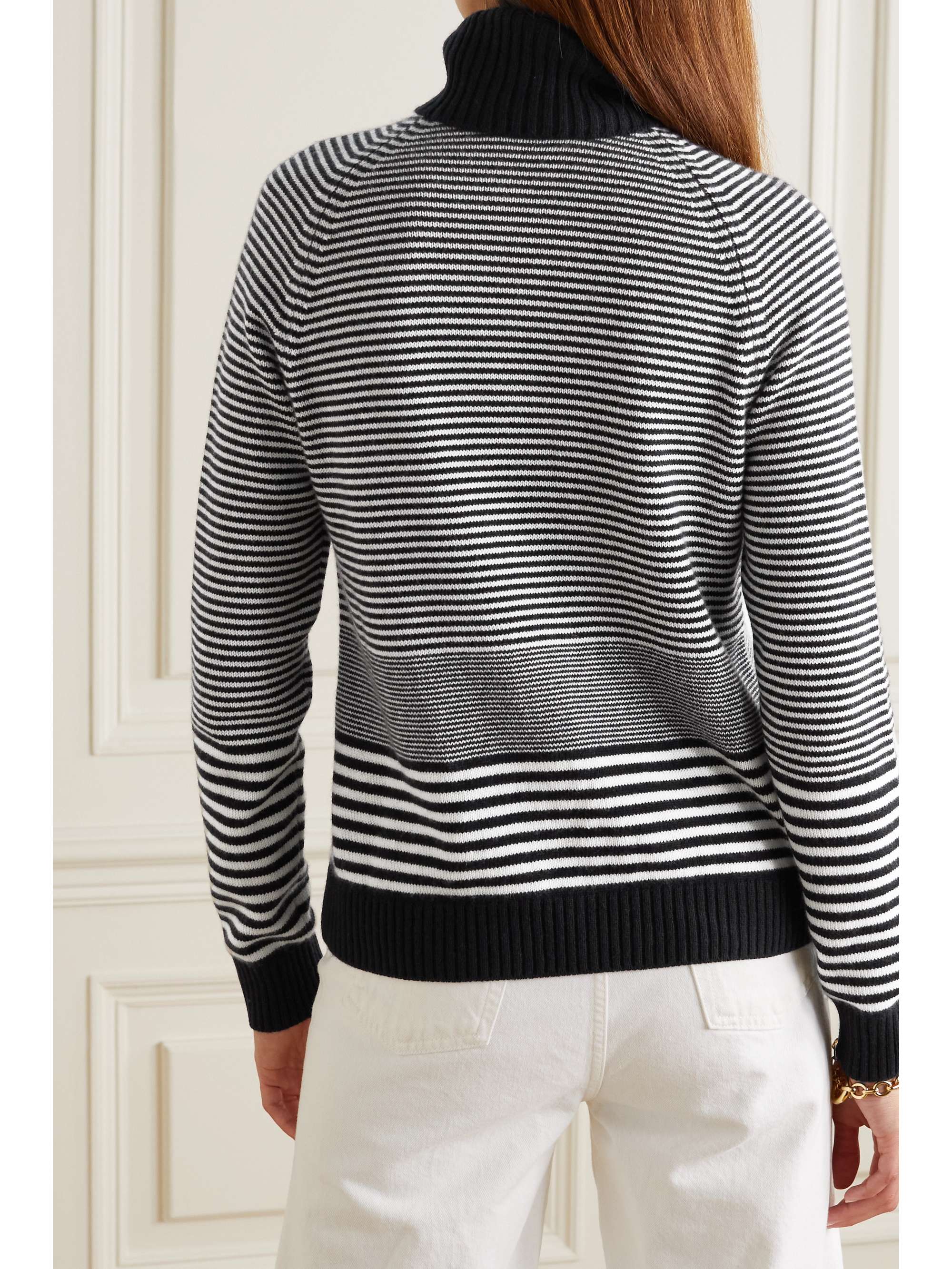 LORO PIANA Dolcevita striped cashmere turtleneck sweater | NET-A-PORTER